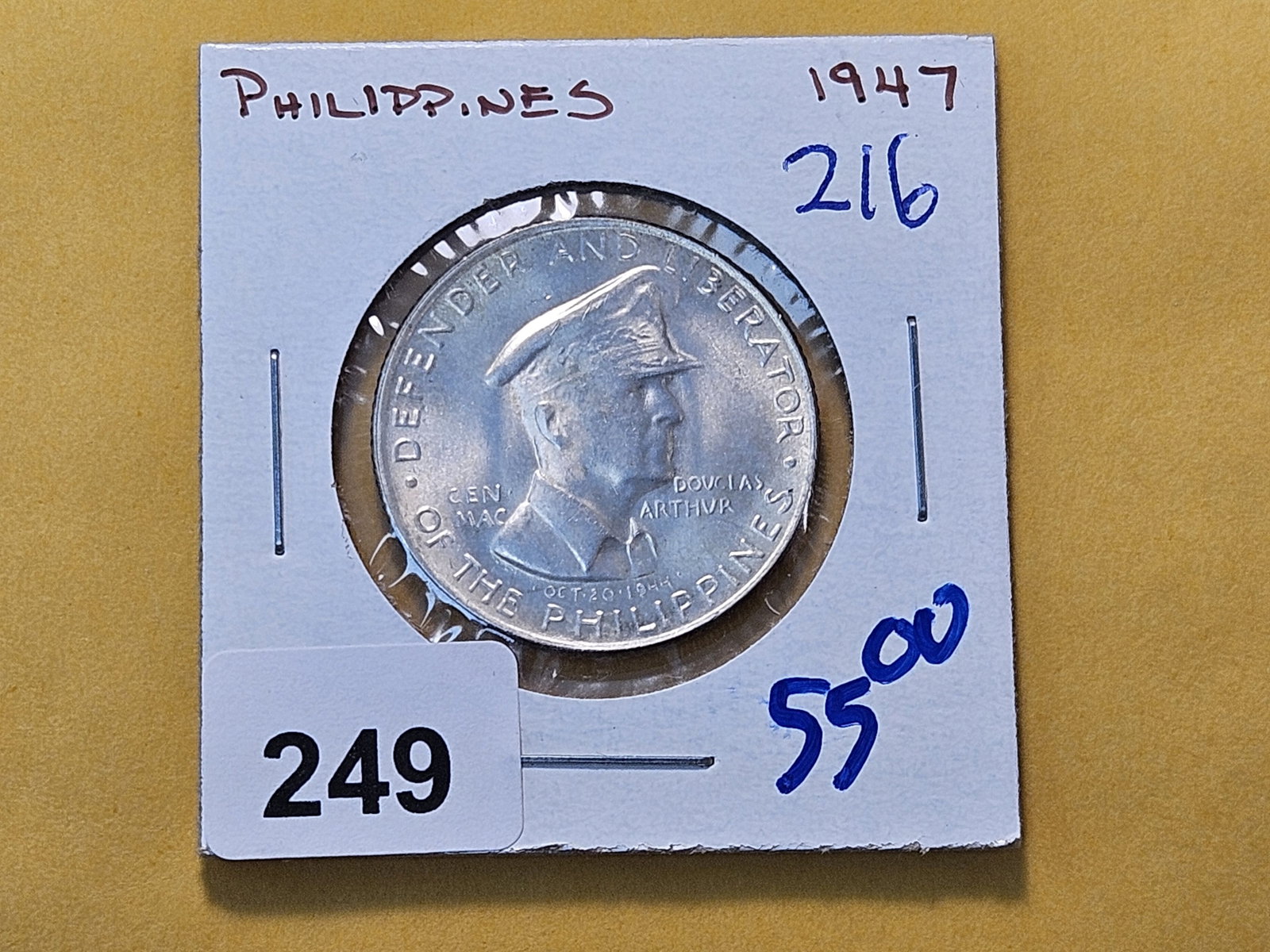 Better Grade 1947 Philippines Silver 50 Centavos - 2