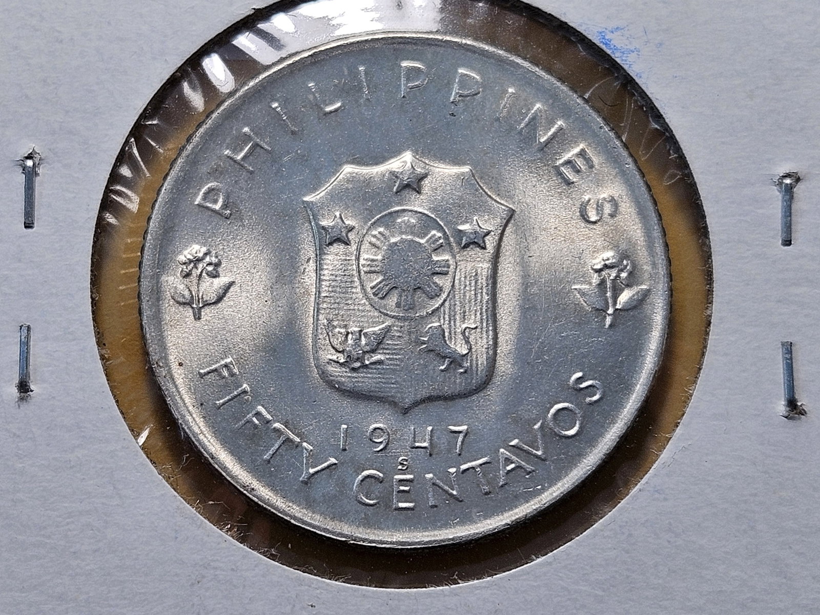 Better Grade 1947 Philippines Silver 50 Centavos - 4