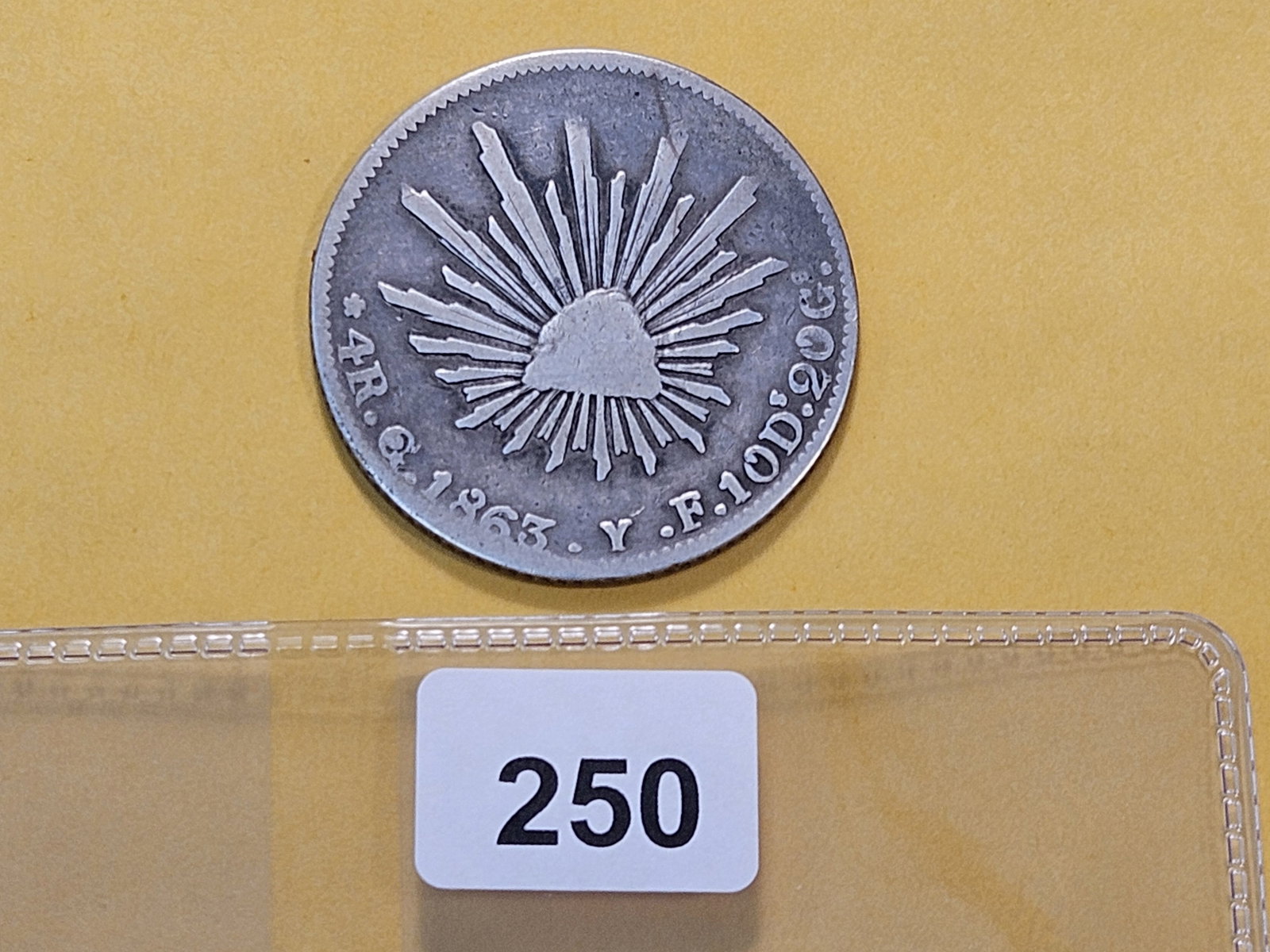 1863 Mexico First Republic Silver 4 Reals - 2