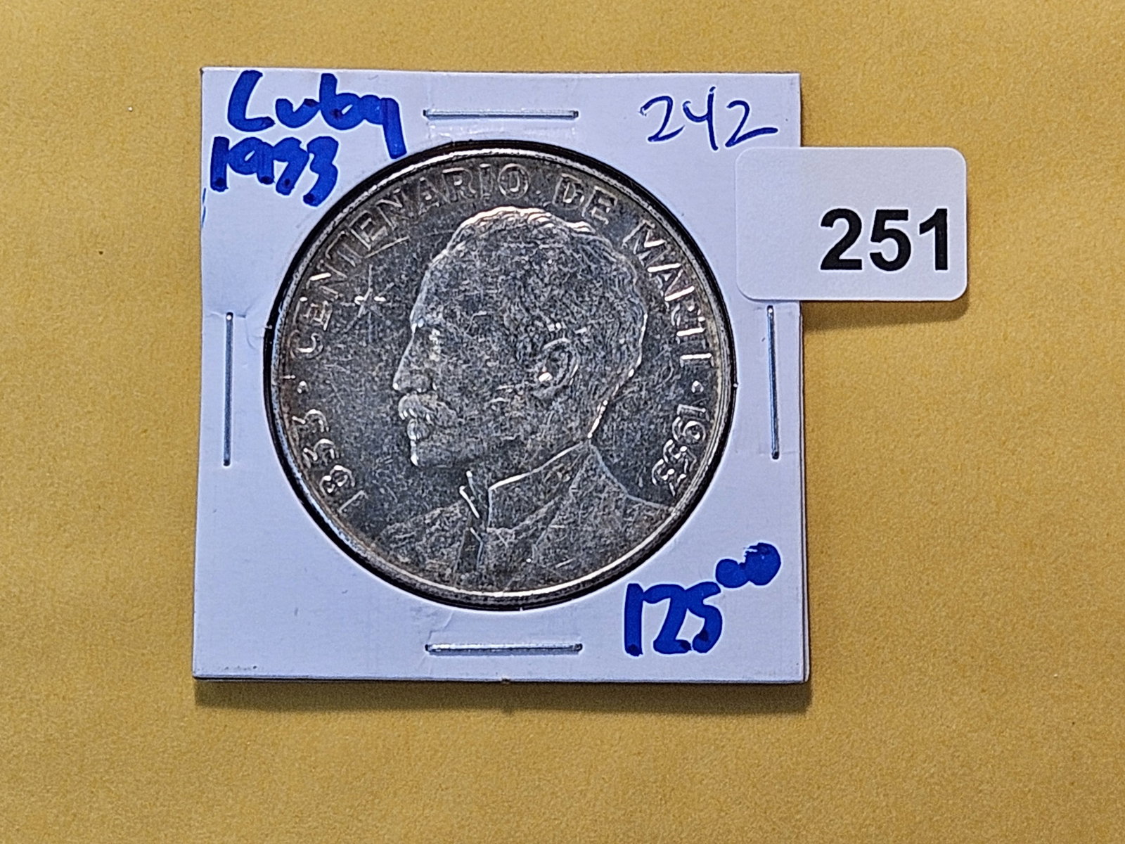 1953 Cuba Proof Silver Peso - 2