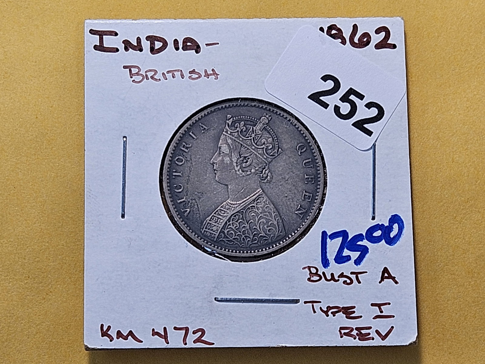 1862 India Silver Half Rupee - 2