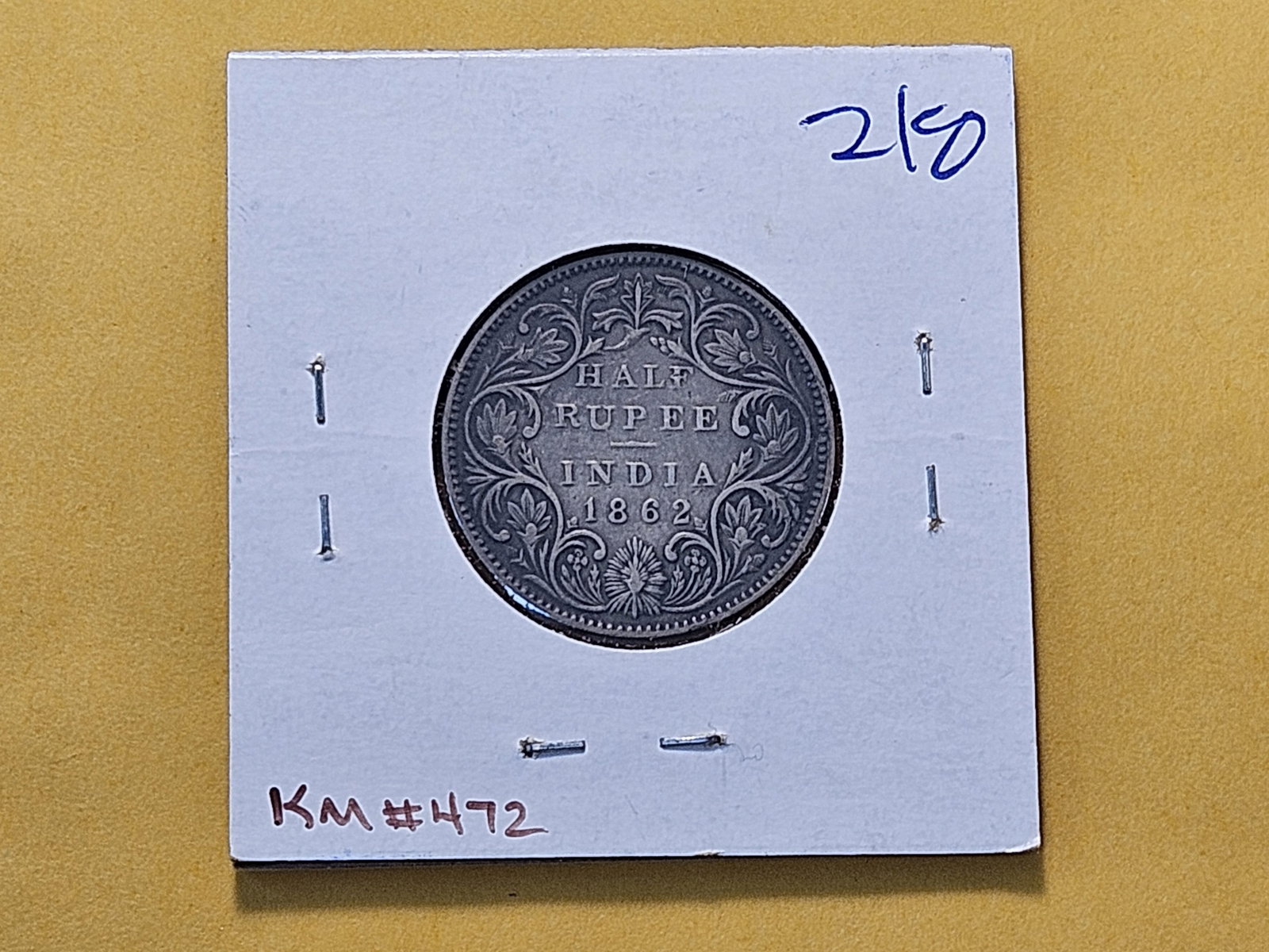 1862 India Silver Half Rupee - 3
