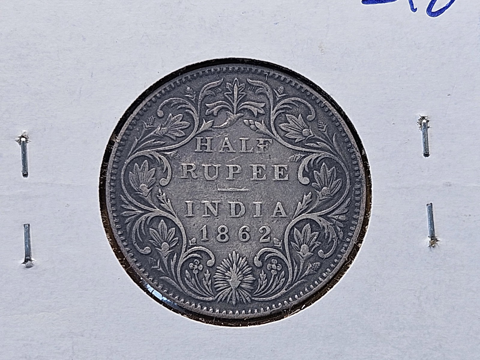 1862 India Silver Half Rupee - 4