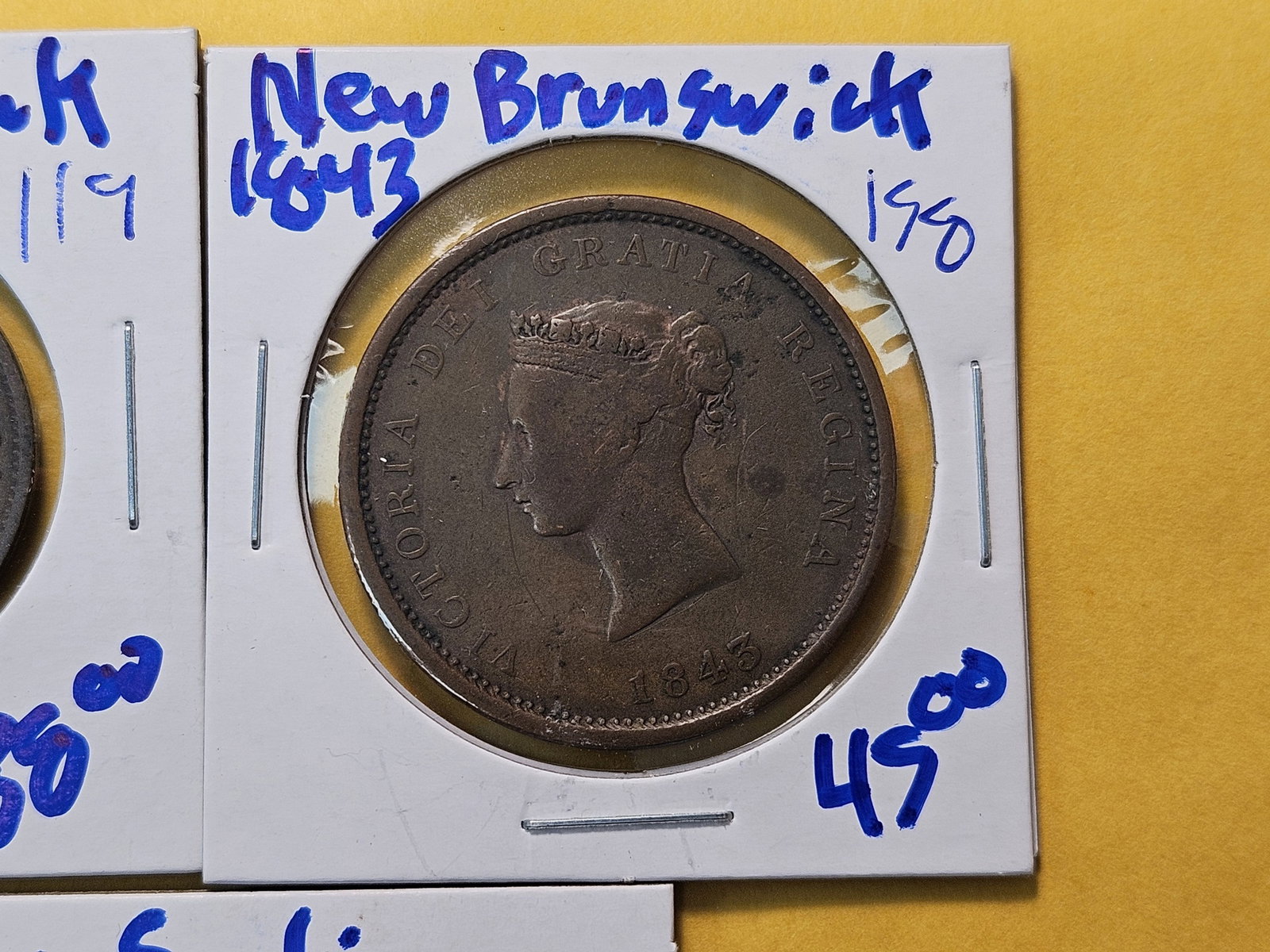 Five Copper Bank Tokens from New Brunswick and Nove Scotia - 3