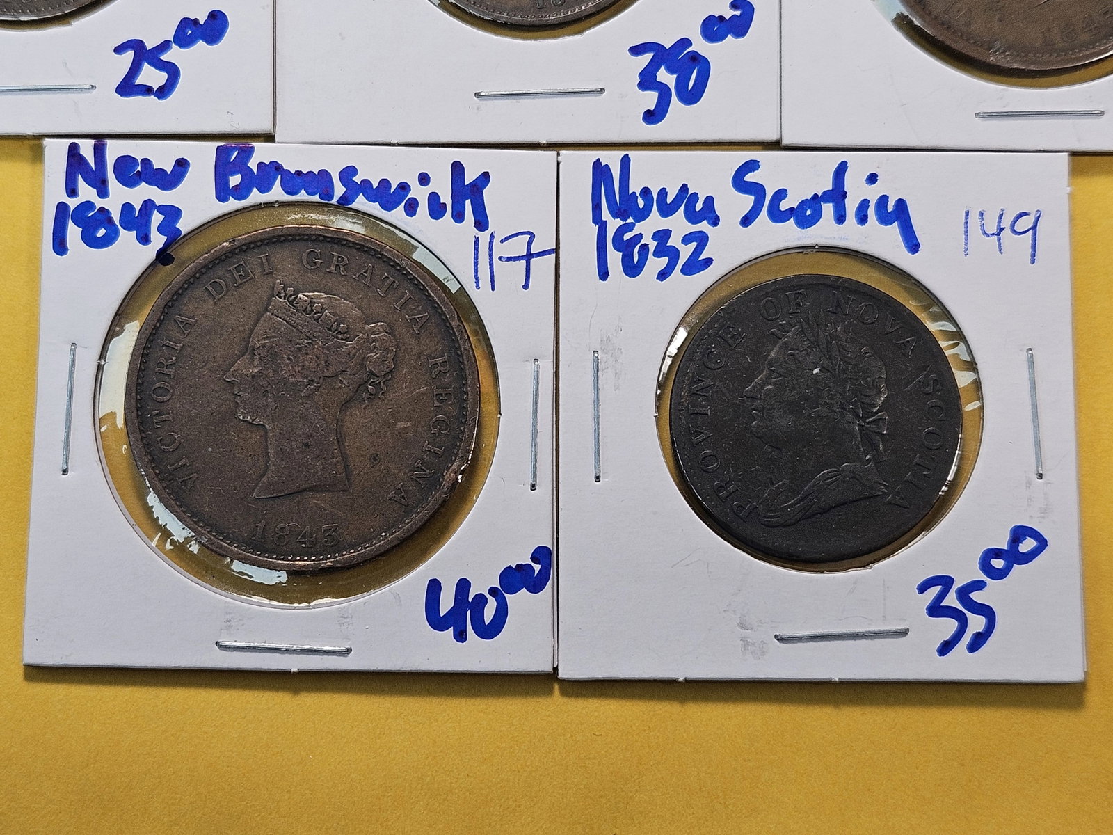 Five Copper Bank Tokens from New Brunswick and Nove Scotia - 4