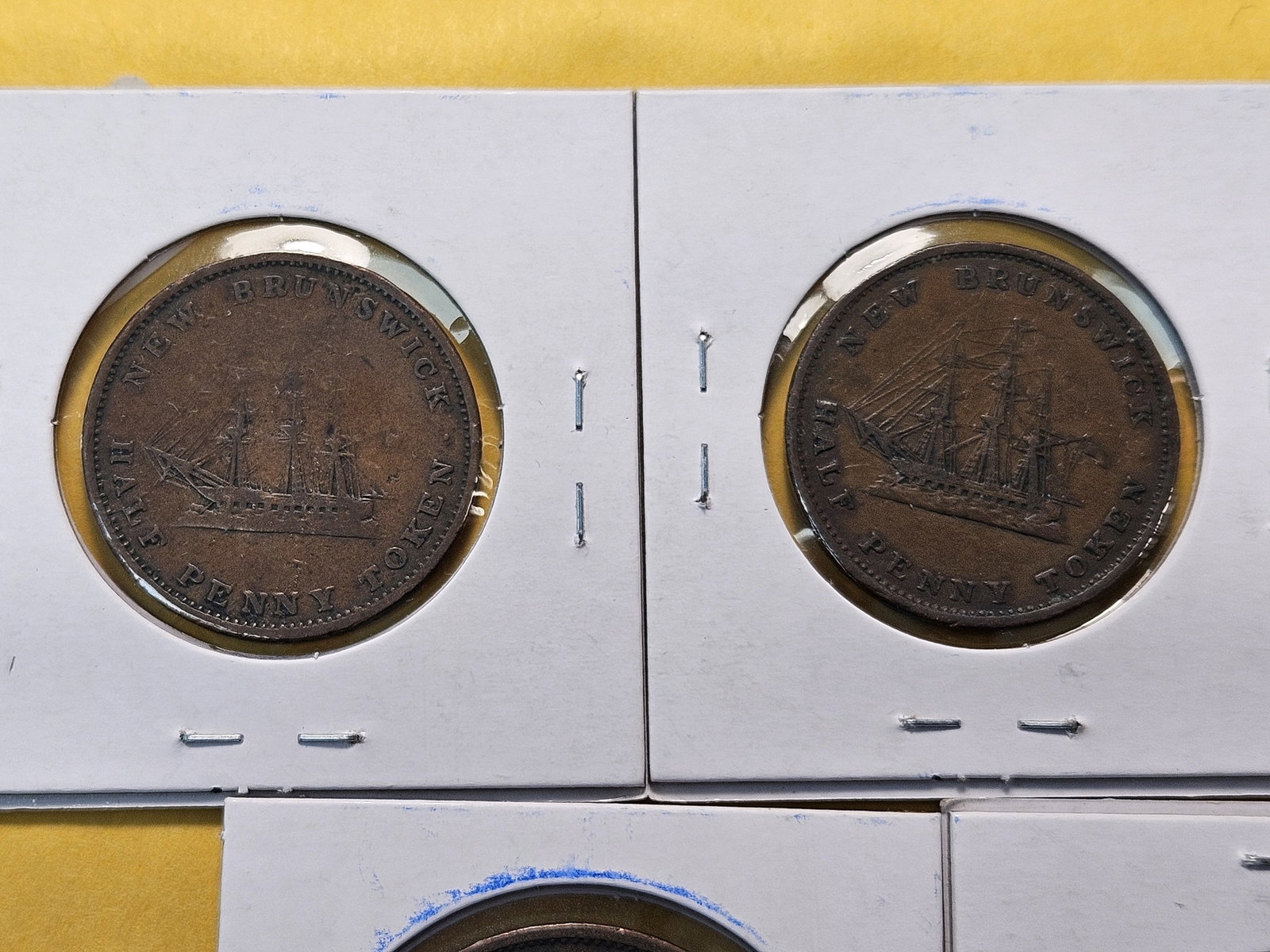Five Copper Bank Tokens from New Brunswick and Nove Scotia - 6