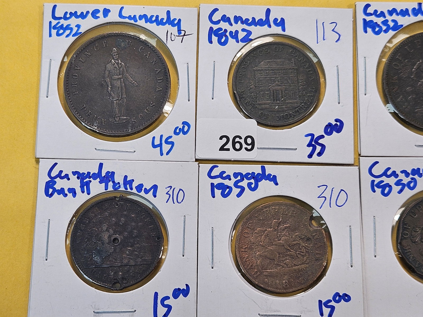 Eight Canadian Copper Bank Tokens - 2
