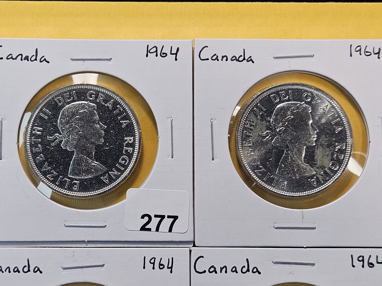 Four Brilliant Uncirculated 1964 Canadian Silver Dollars - 2