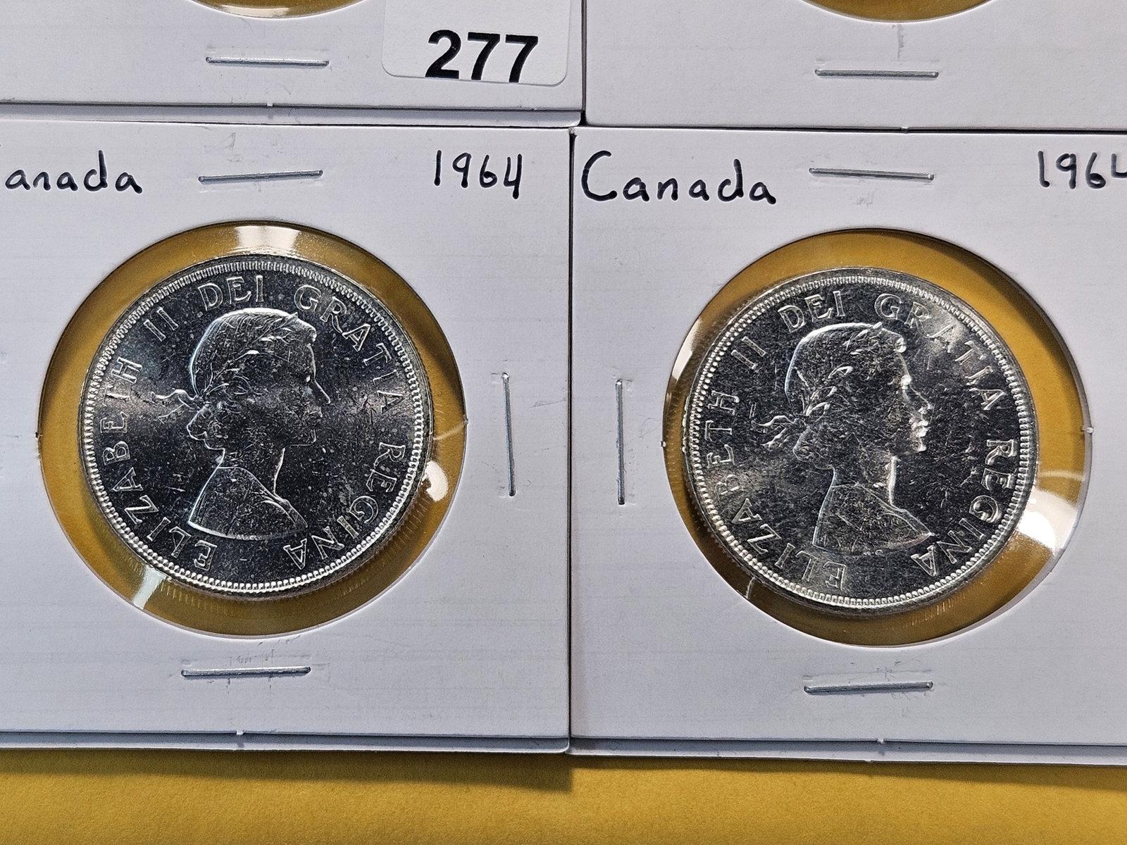 Four Brilliant Uncirculated 1964 Canadian Silver Dollars - 3