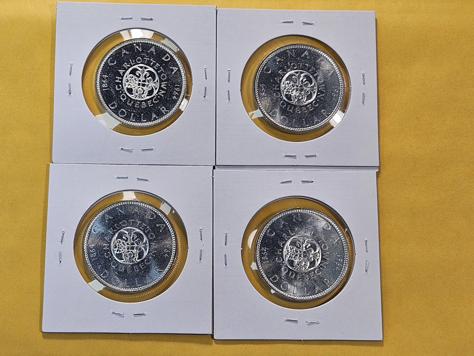 Four Brilliant Uncirculated 1964 Canadian Silver Dollars - 4
