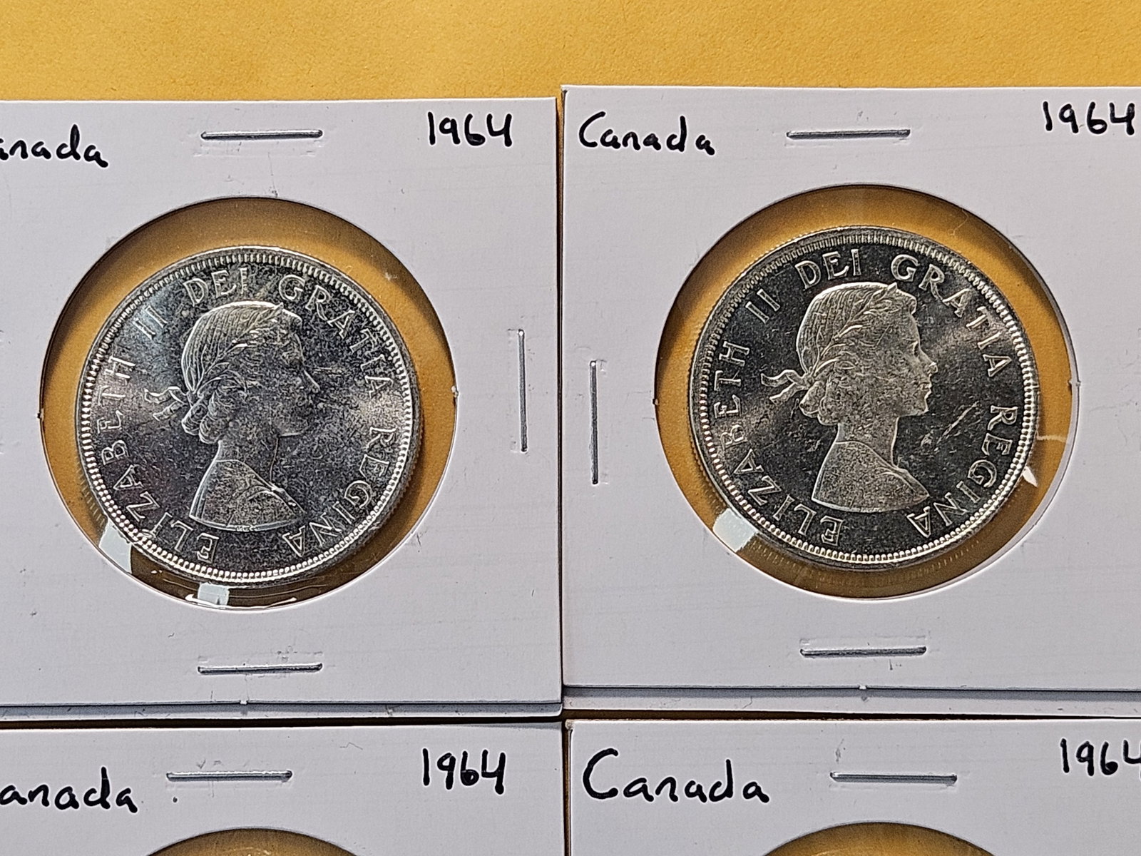 Ten Brilliant Uncirculated 1964 Canadian Silver Dollars - 3