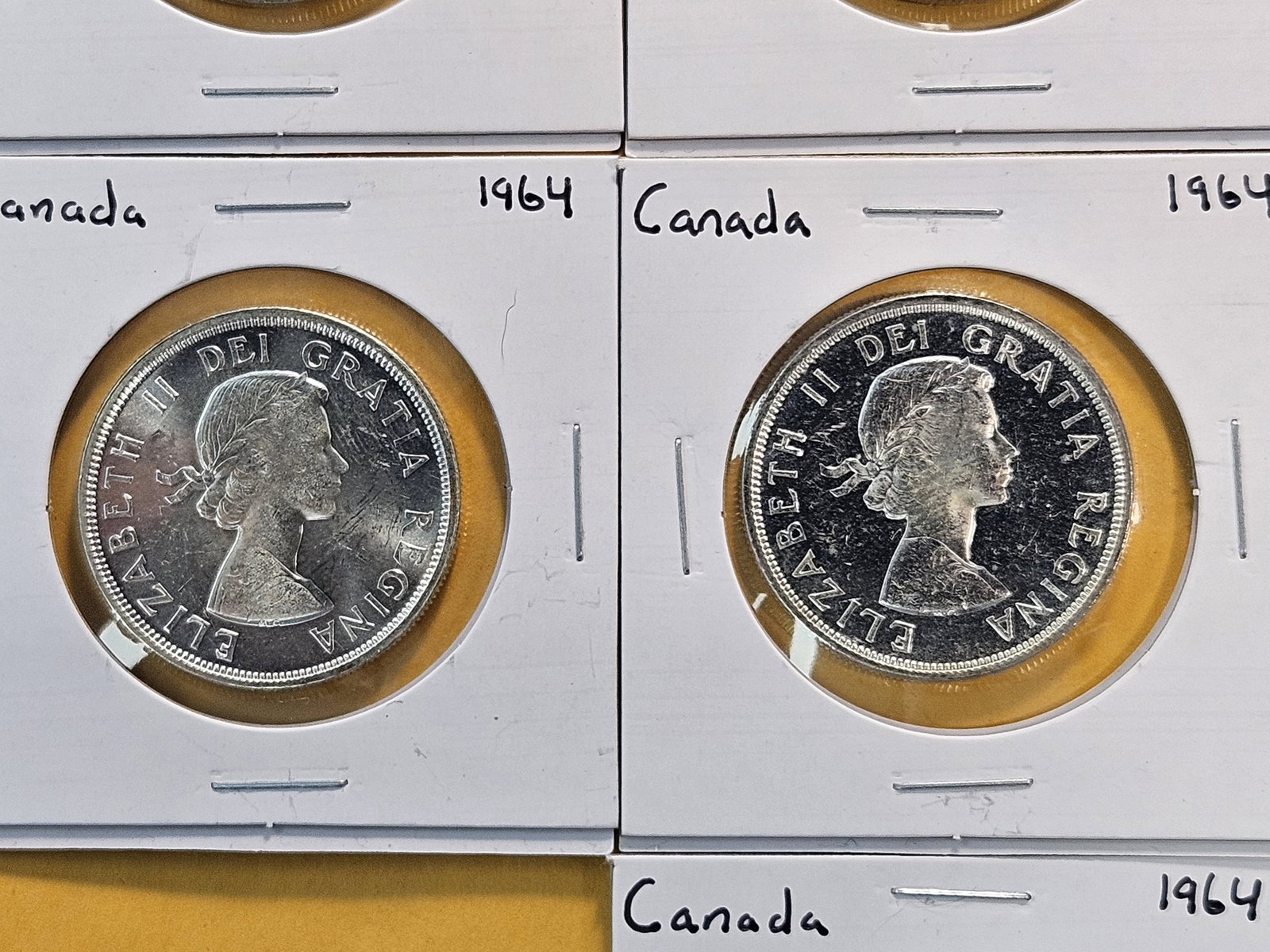 Ten Brilliant Uncirculated 1964 Canadian Silver Dollars - 4