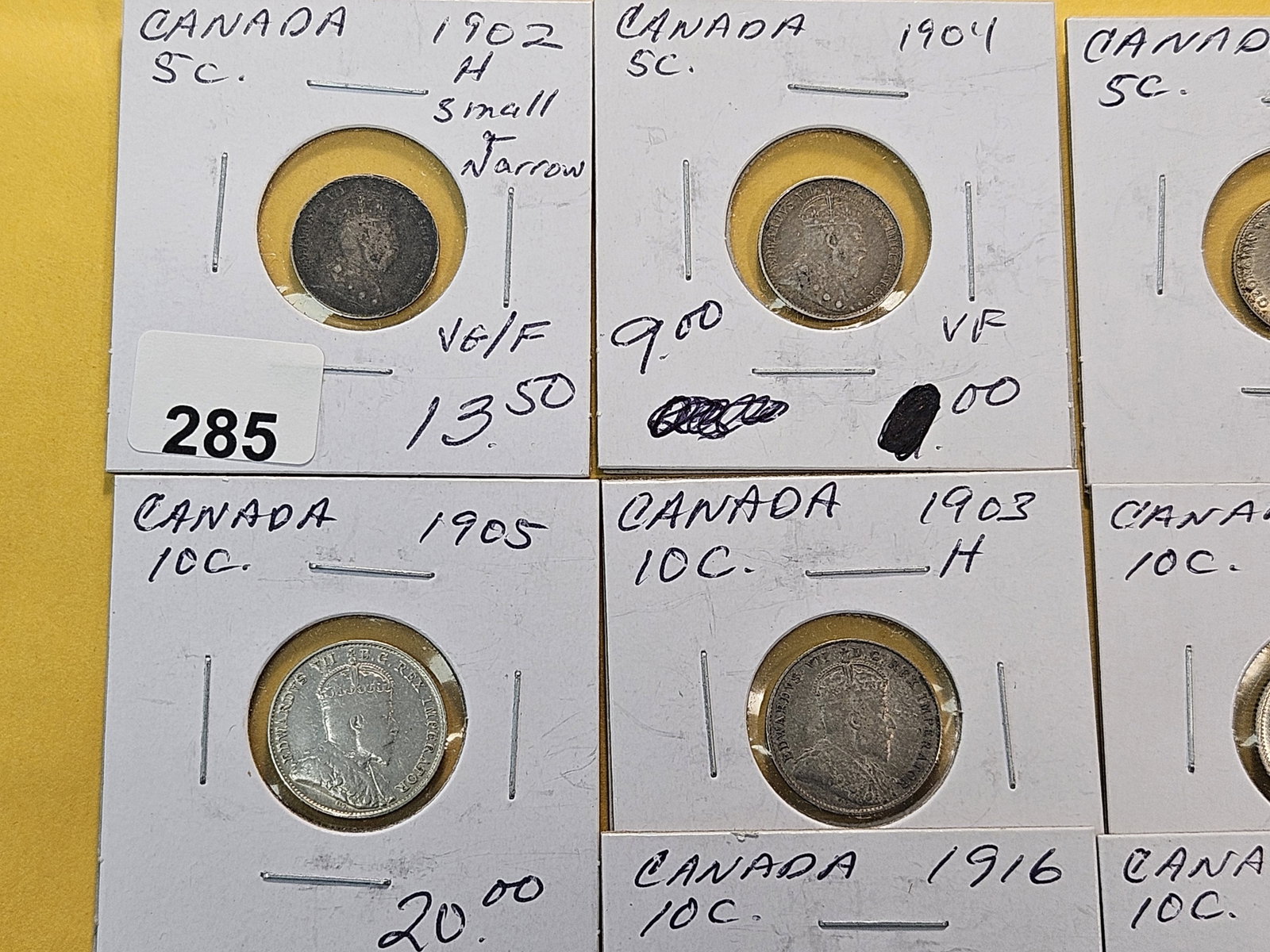 Ten Mixed Canadian Silver Decimal Coins - 2