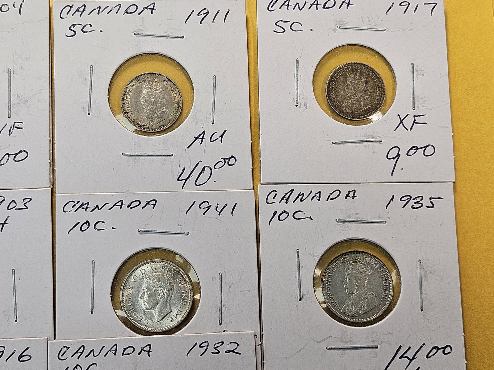 Ten Mixed Canadian Silver Decimal Coins - 3