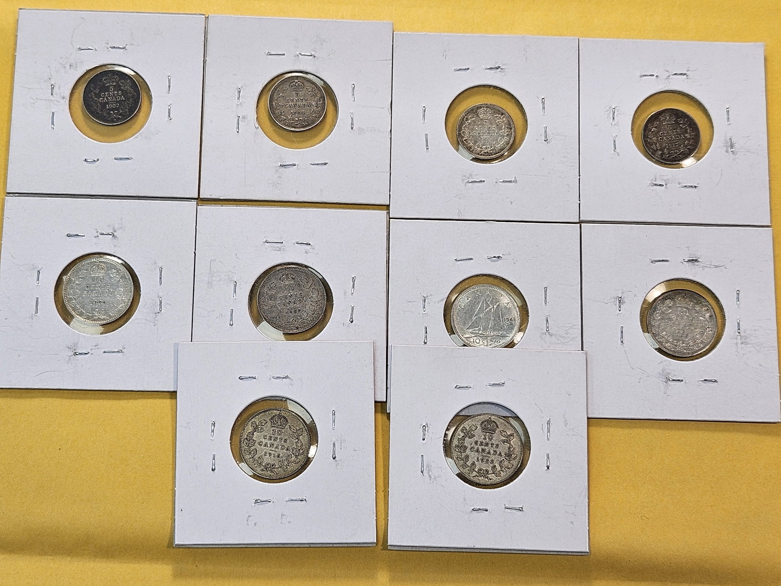 Ten Mixed Canadian Silver Decimal Coins - 5