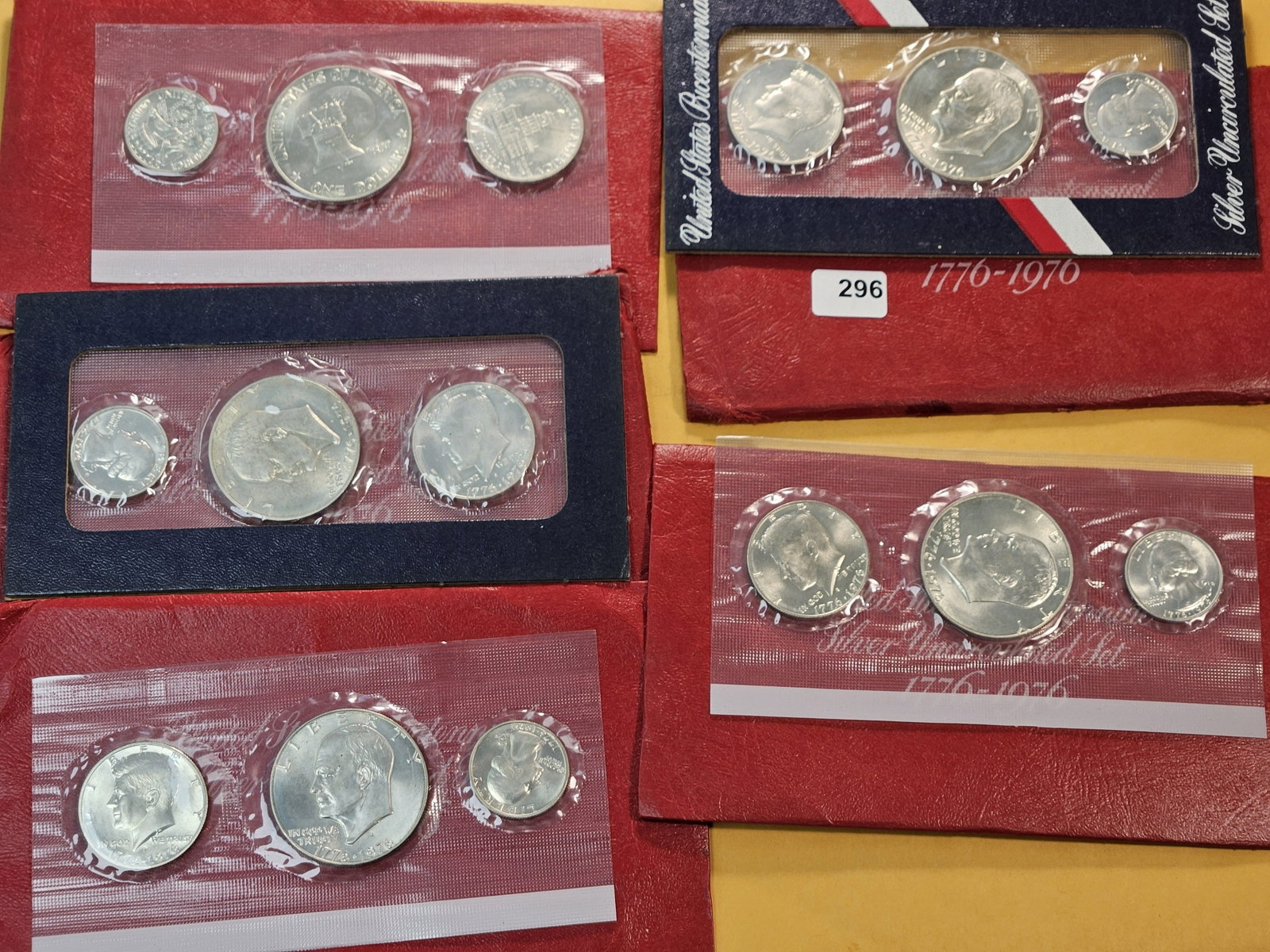 Five US Mint Silver Uncirculated Bicentennial 3-Coin sets - 2