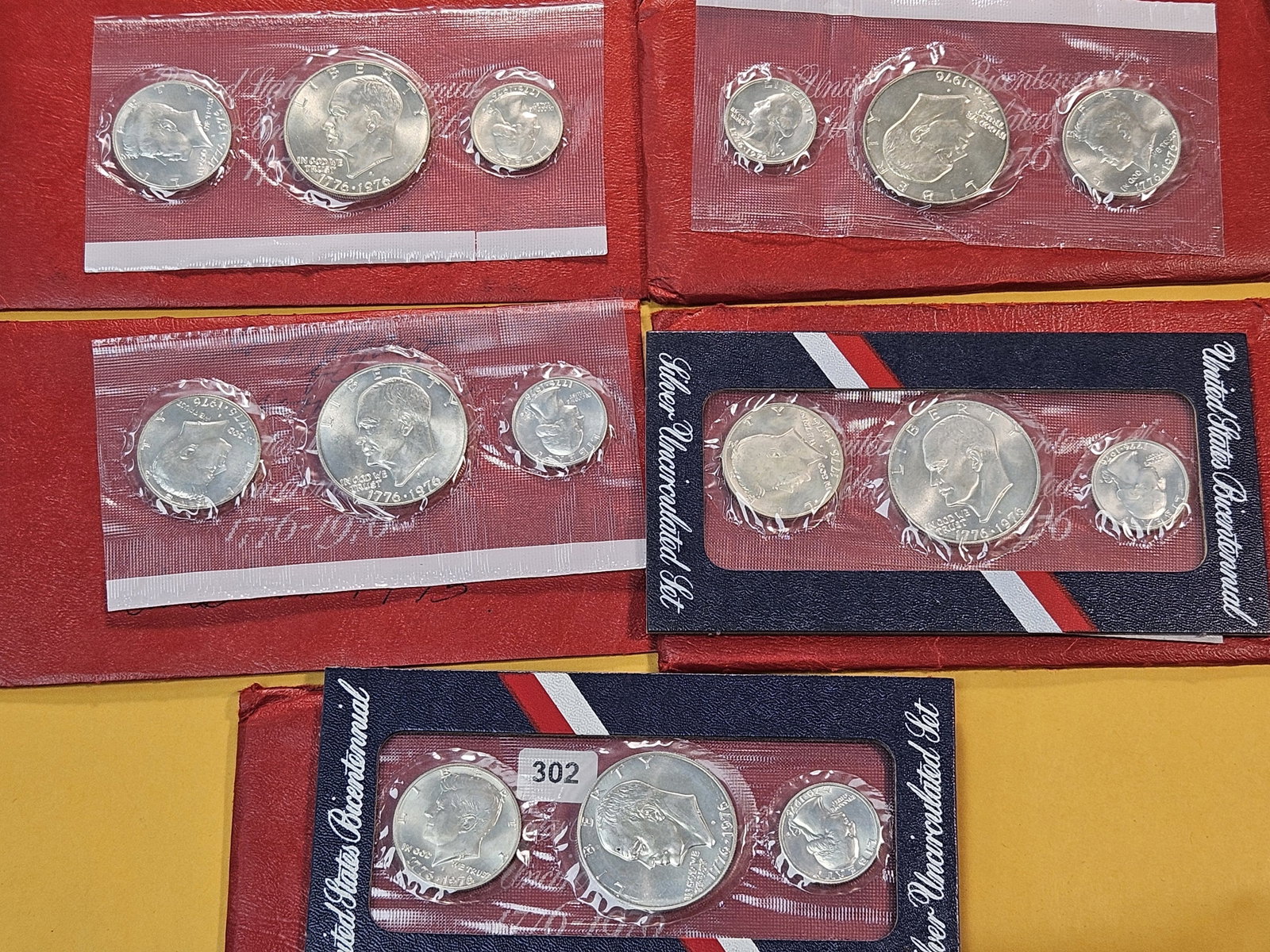 Five US Mint Silver Uncirculated Bicentennial 3-Coin sets - 2