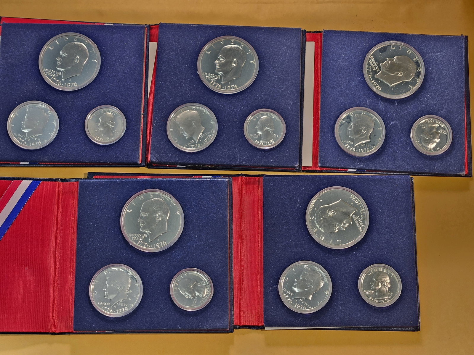 Five US Mint Silver Proof Bicentennial 3-Coin sets - 2
