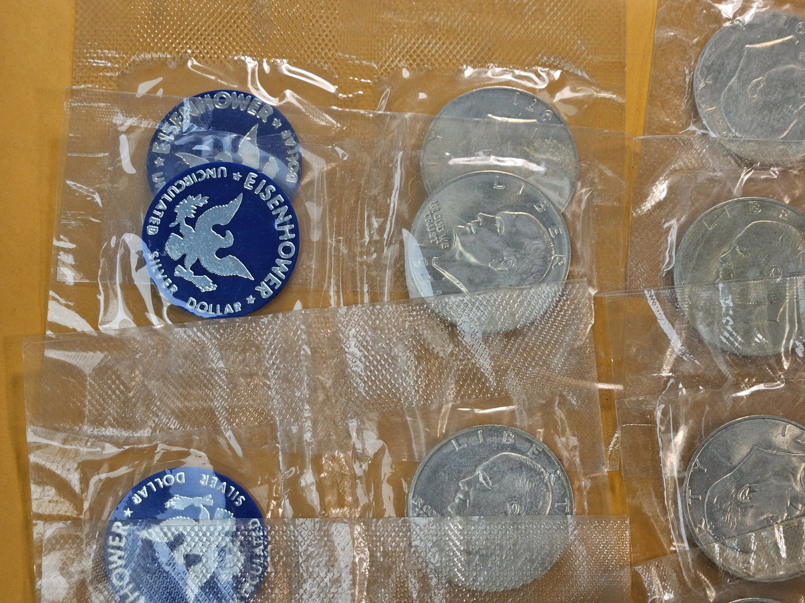 Ten US Mint Eisenhower Silver Dollars - 2