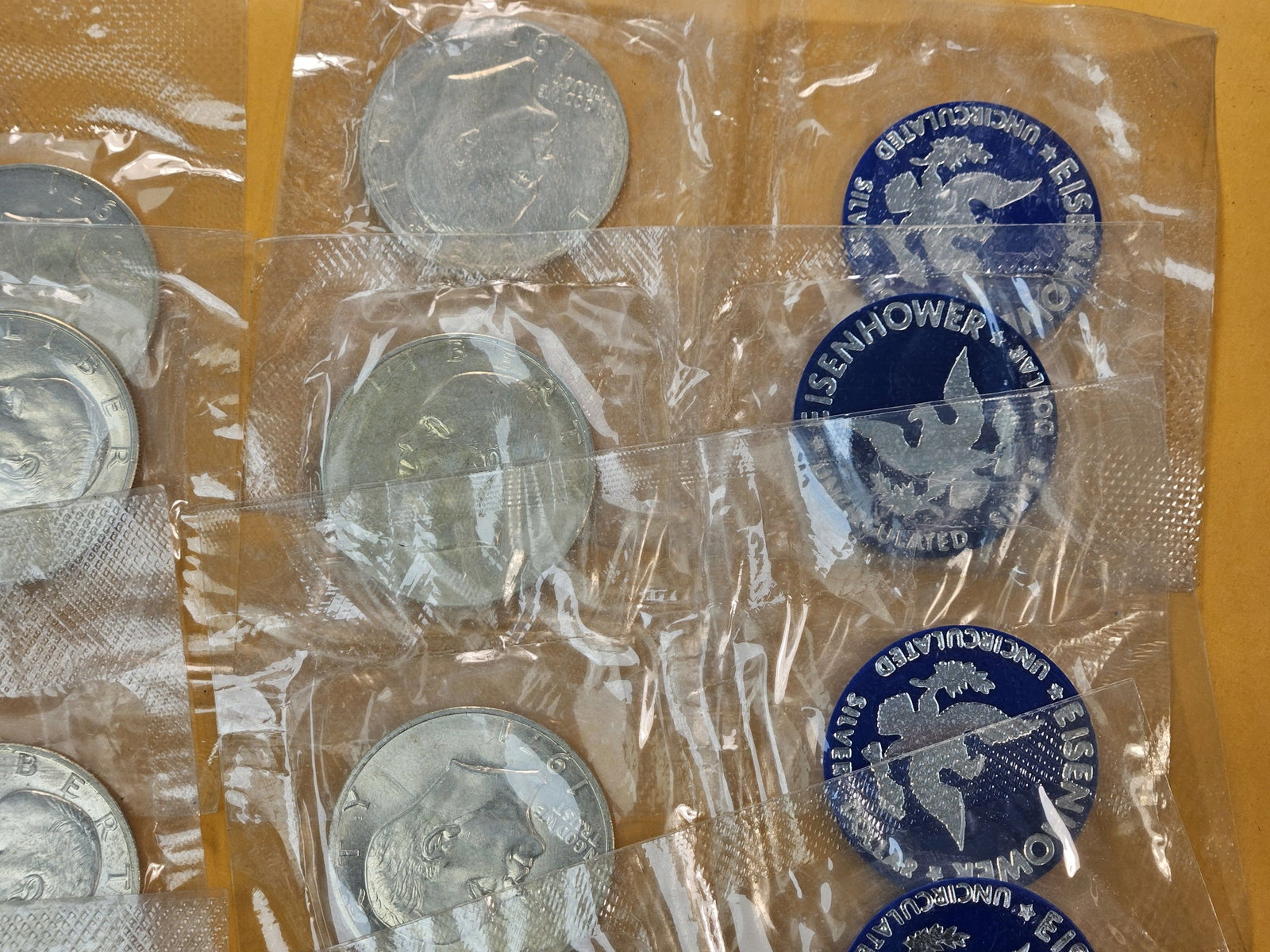 Ten US Mint Eisenhower Silver Dollars - 3