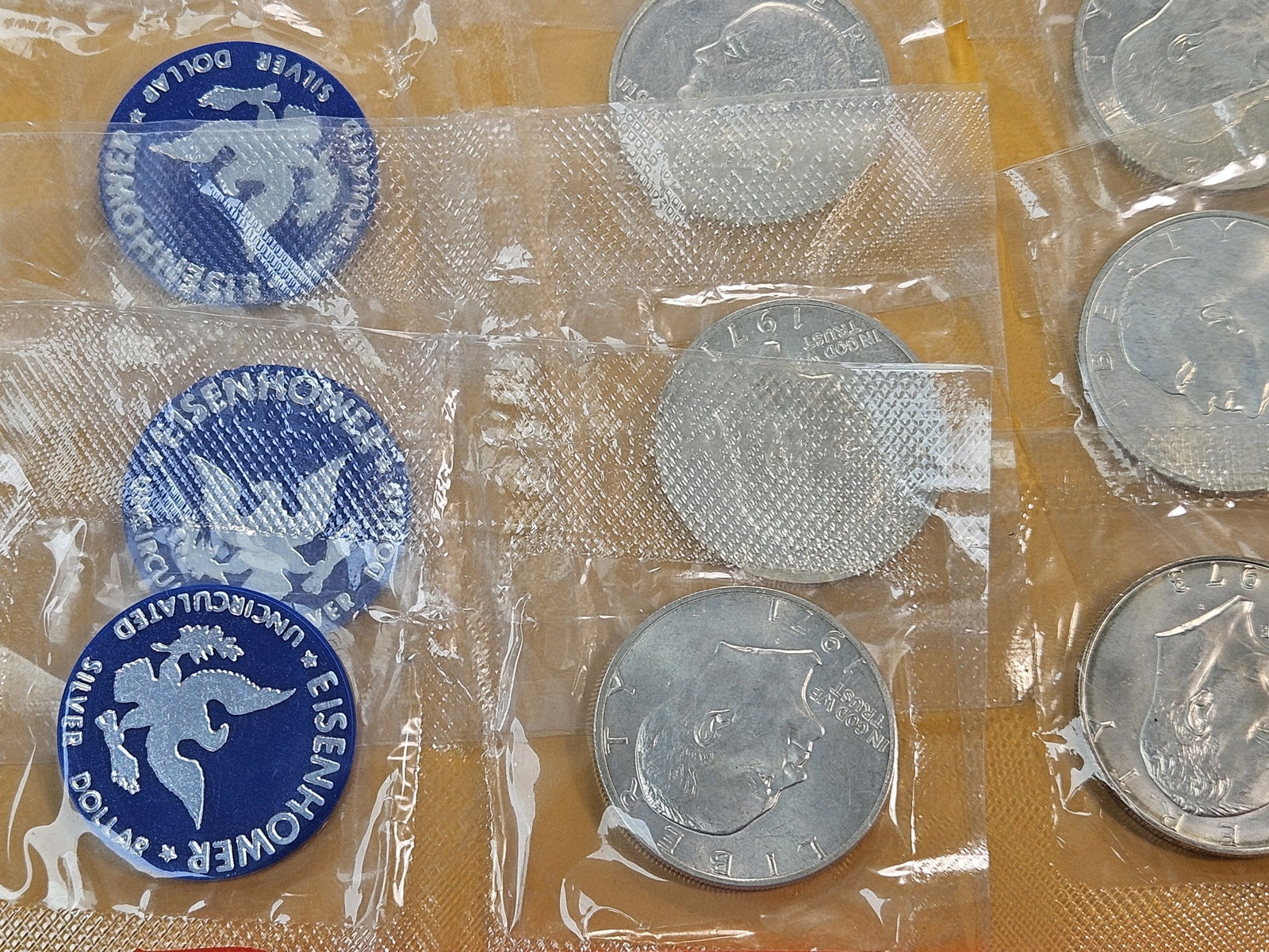 Ten US Mint Eisenhower Silver Dollars - 4
