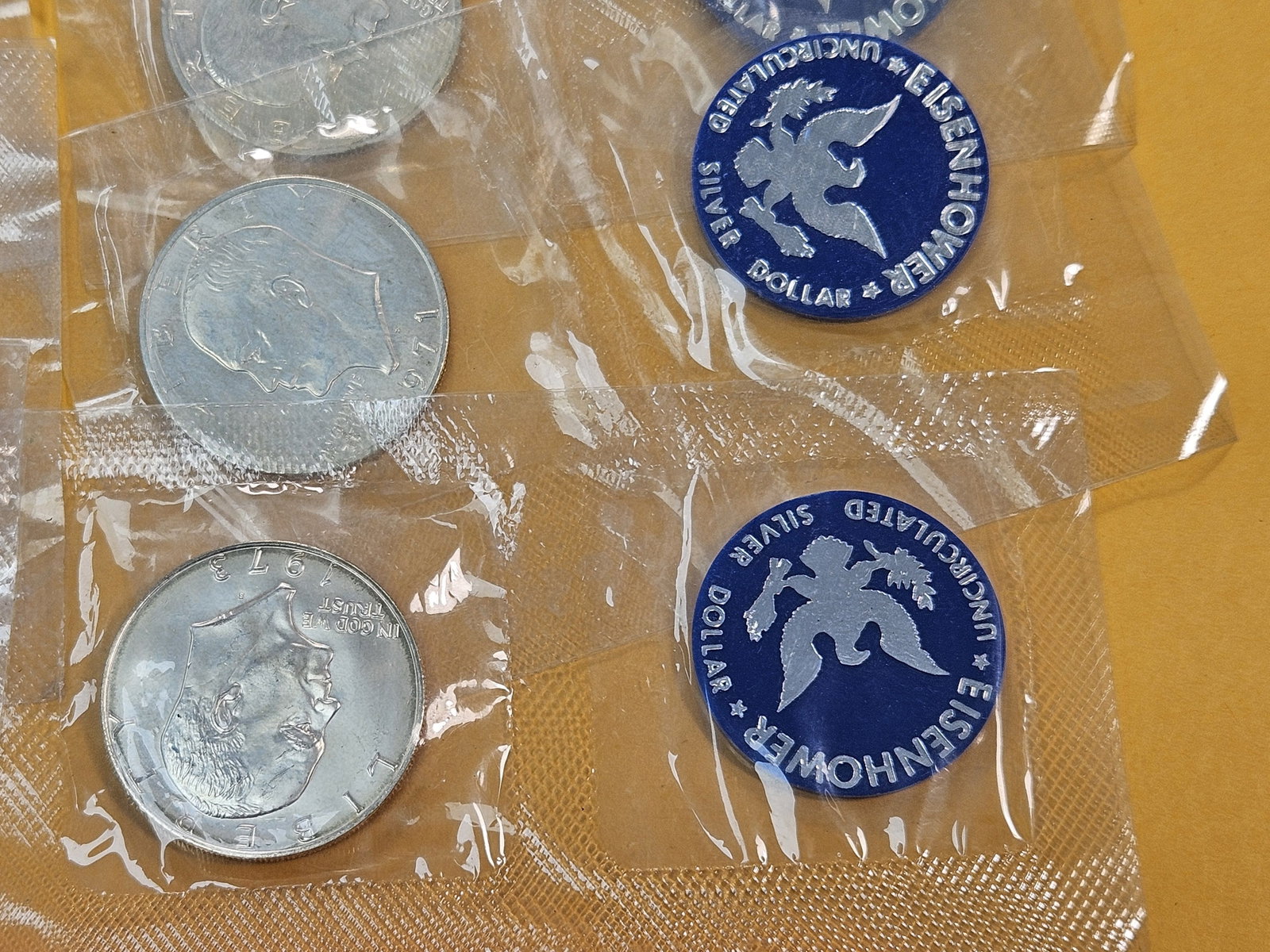 Ten US Mint Eisenhower Silver Dollars - 5