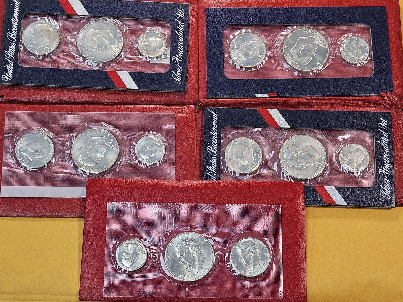 Five US Mint Silver Uncirculated Bicentennial 3-Coin sets - 2