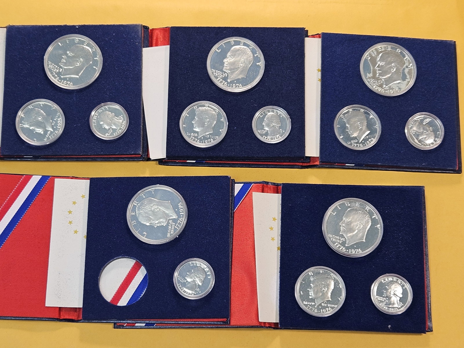 Five US Mint Silver Proof Bicentennial 3-Coin sets - 2