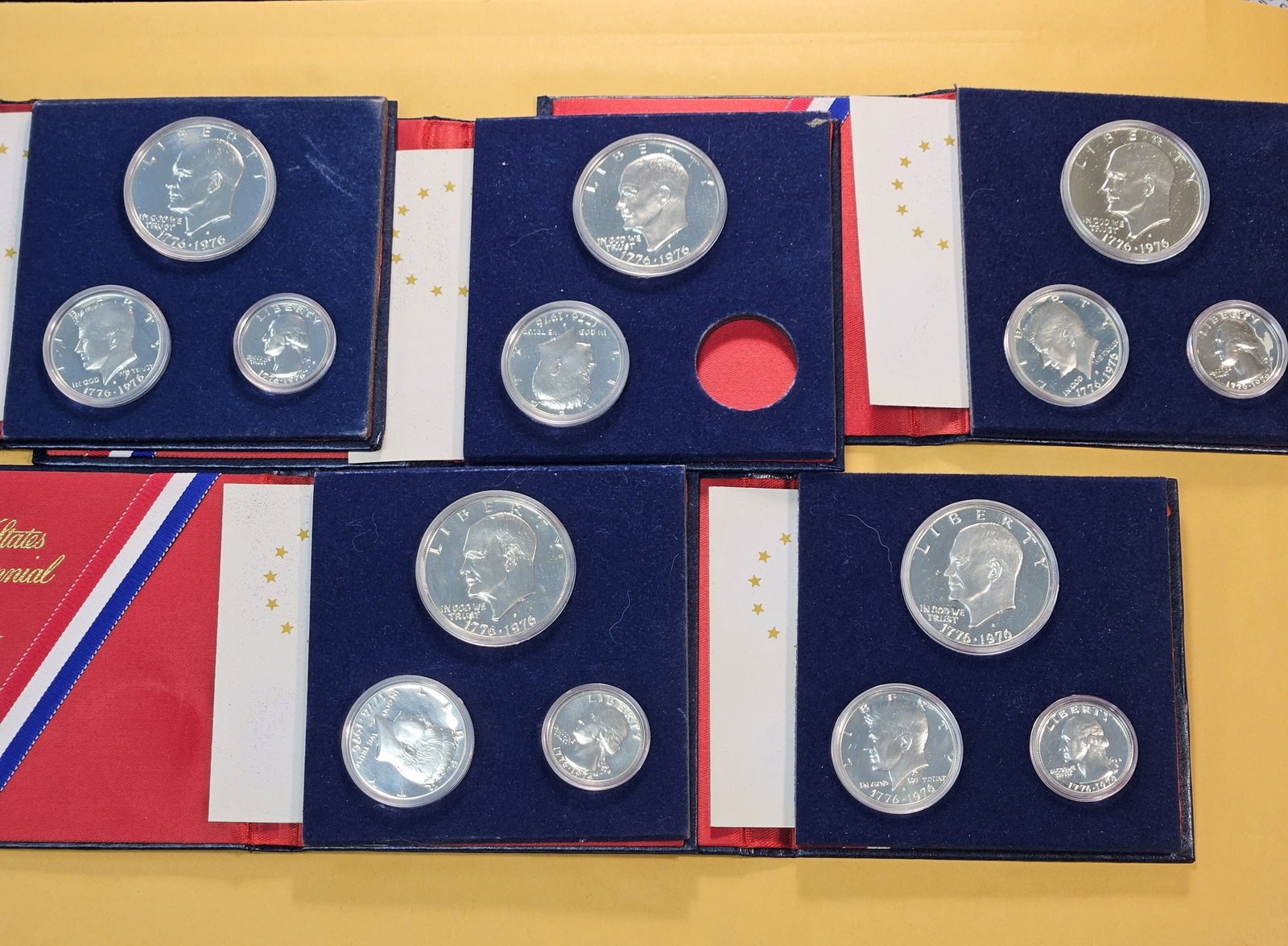 Five US Mint Silver Proof Bicentennial 3-Coin sets - 2