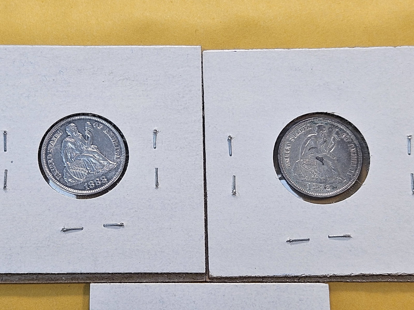 Three Seated Liberty Silver Dime Love Tokens - 6