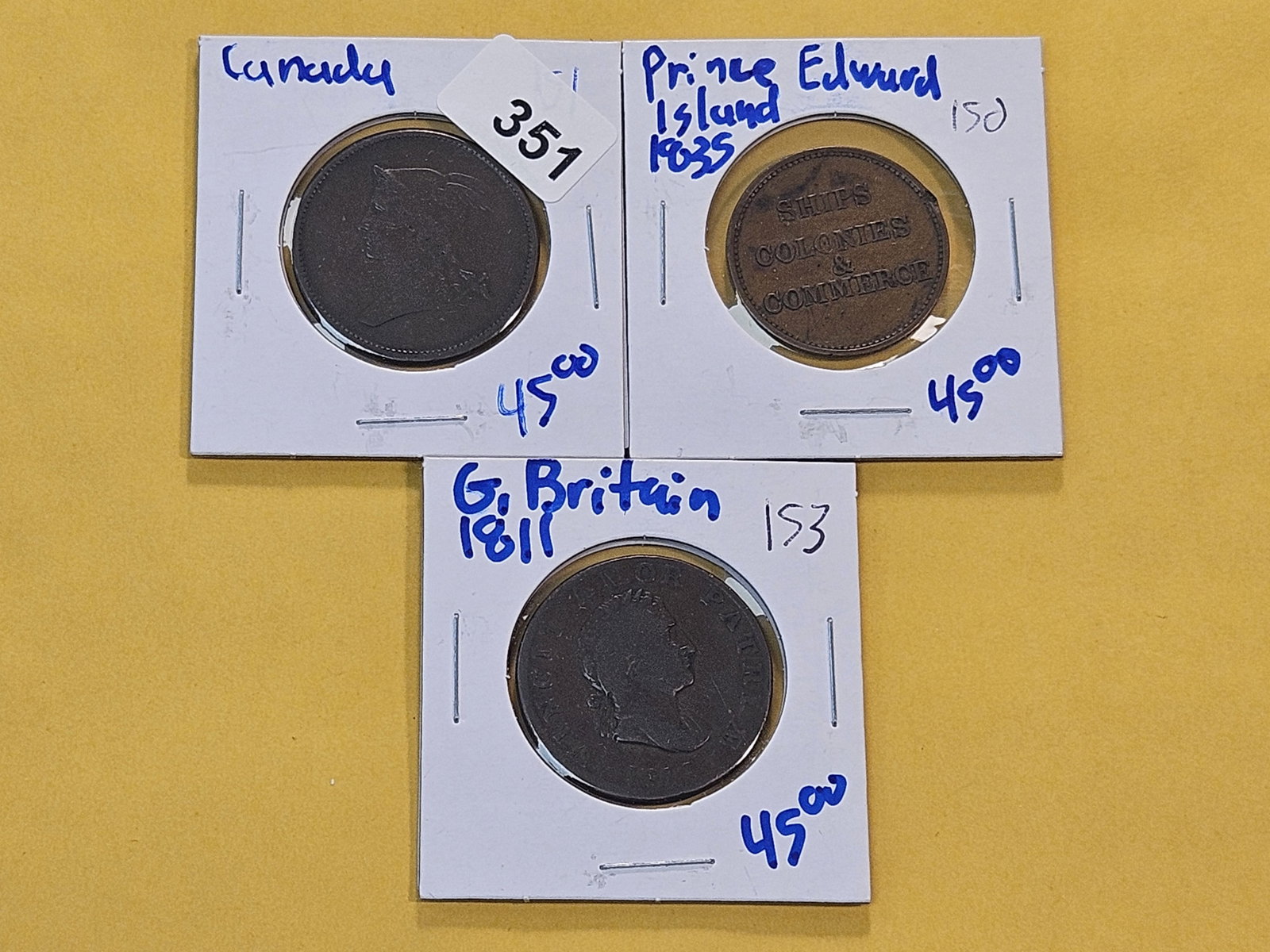 Three Foreign Copper Tokens (1 of 8)