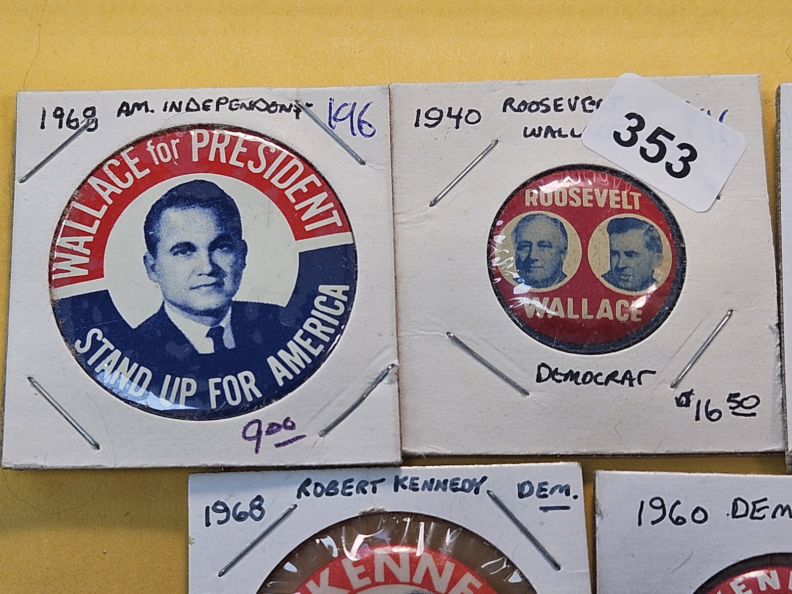 Five United States Political Pins - 2
