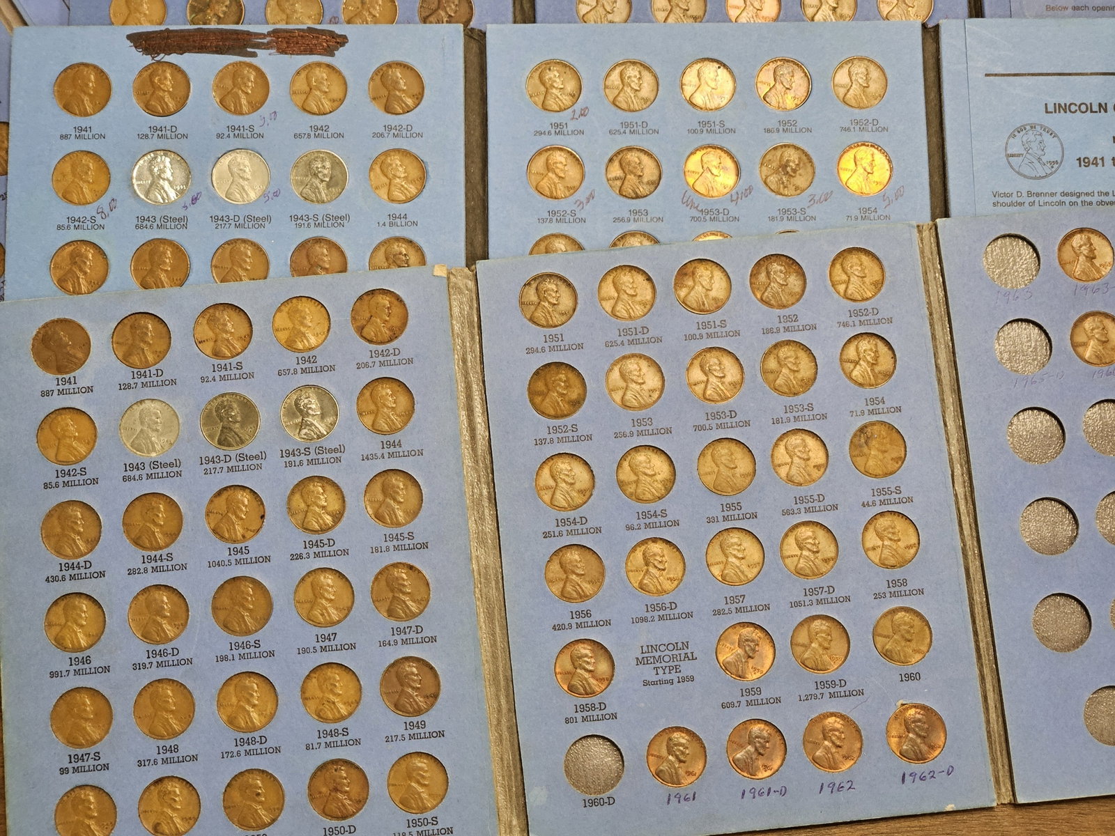 Six Mostly Filled Lincoln Cent Albums - 7