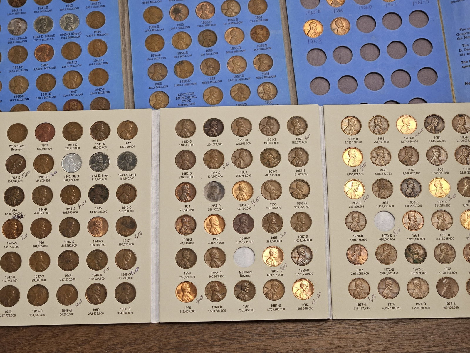 Five Mostly Filled Lincoln Cent Albums - 6
