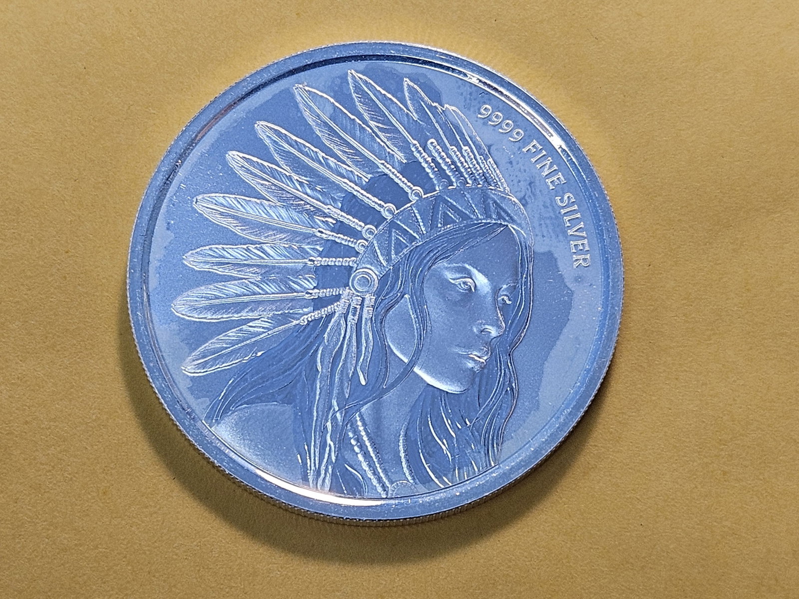 One Troy Ounce .999 Fine Silver Art Round: From Scottsdale Mint. Buffalo