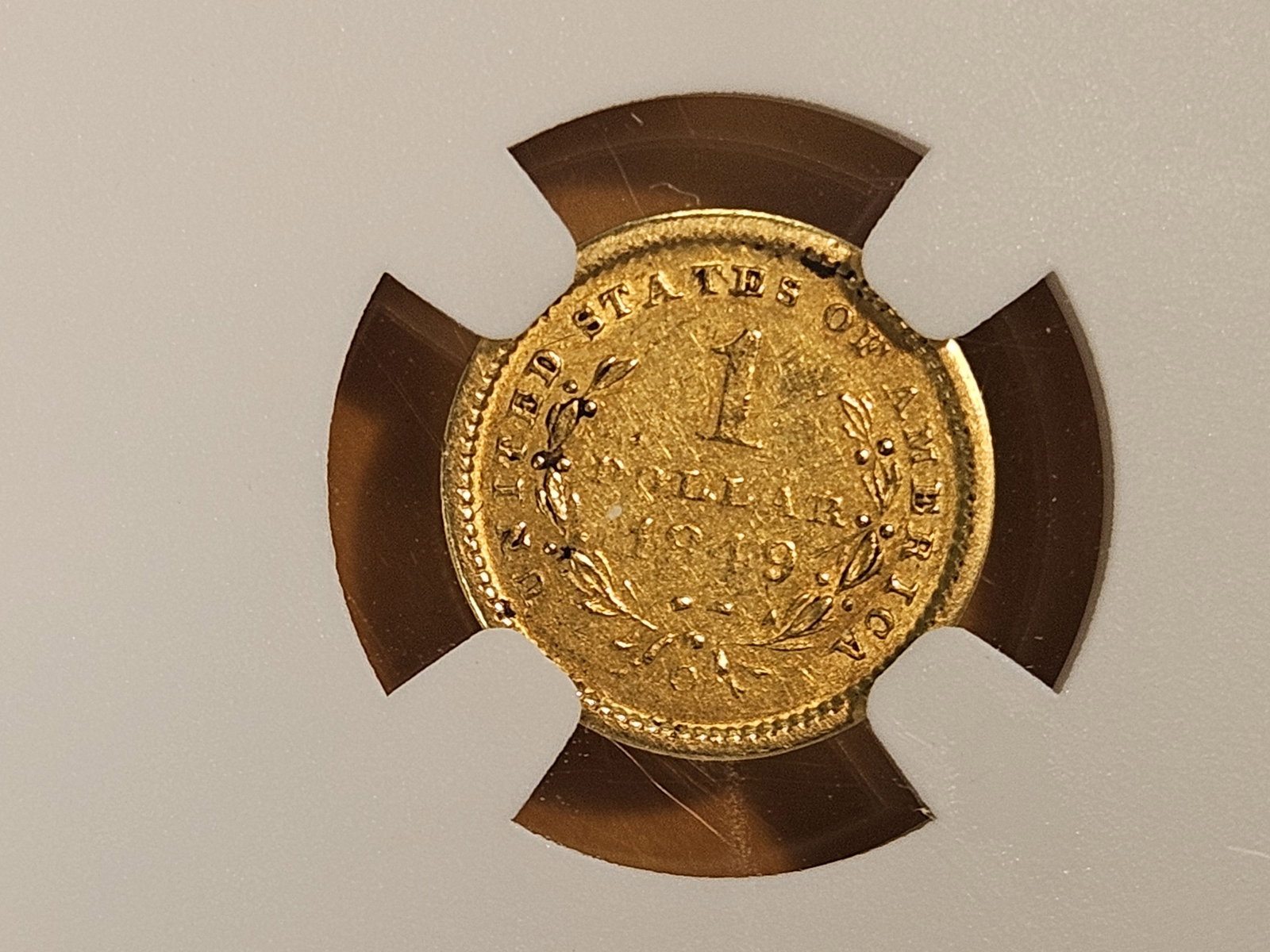 GOLD! NGC 1849-O Gold Dollar in Brilliant About Uncirculated - 55 - 4
