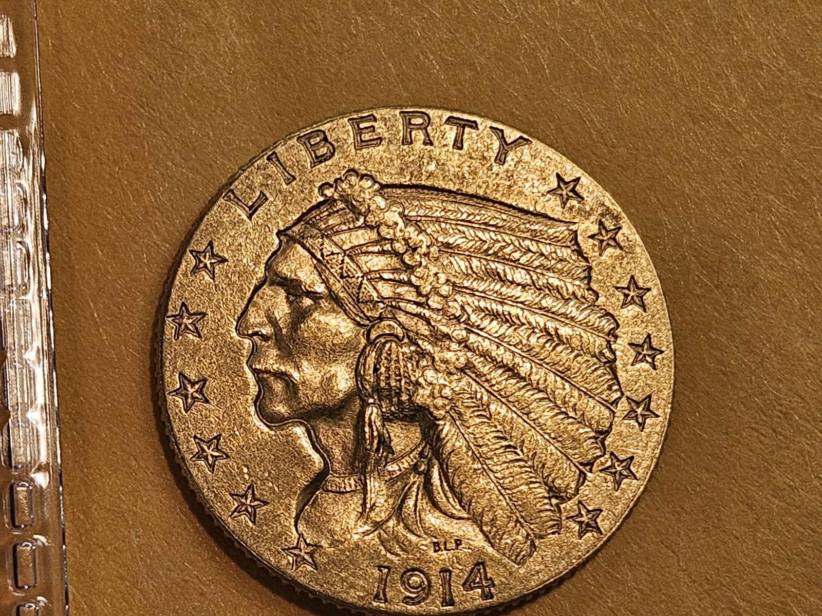 GOLD! Brilliant About Uncirculated plus 1914-D Gold Indian Head $2.5 Dollars: Quarter Eagle