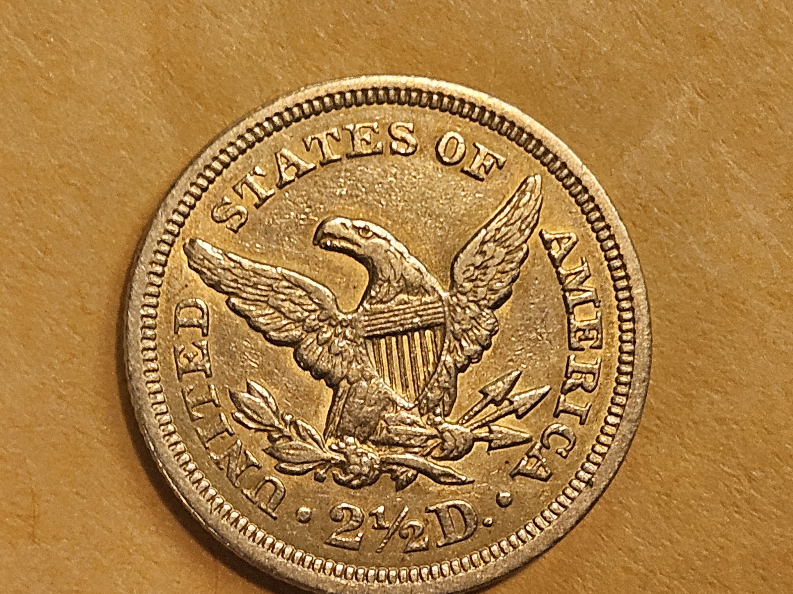 GOLD! Brilliant About Uncirculated 1851 Liberty Head Gold $2.5 Dollars - 4