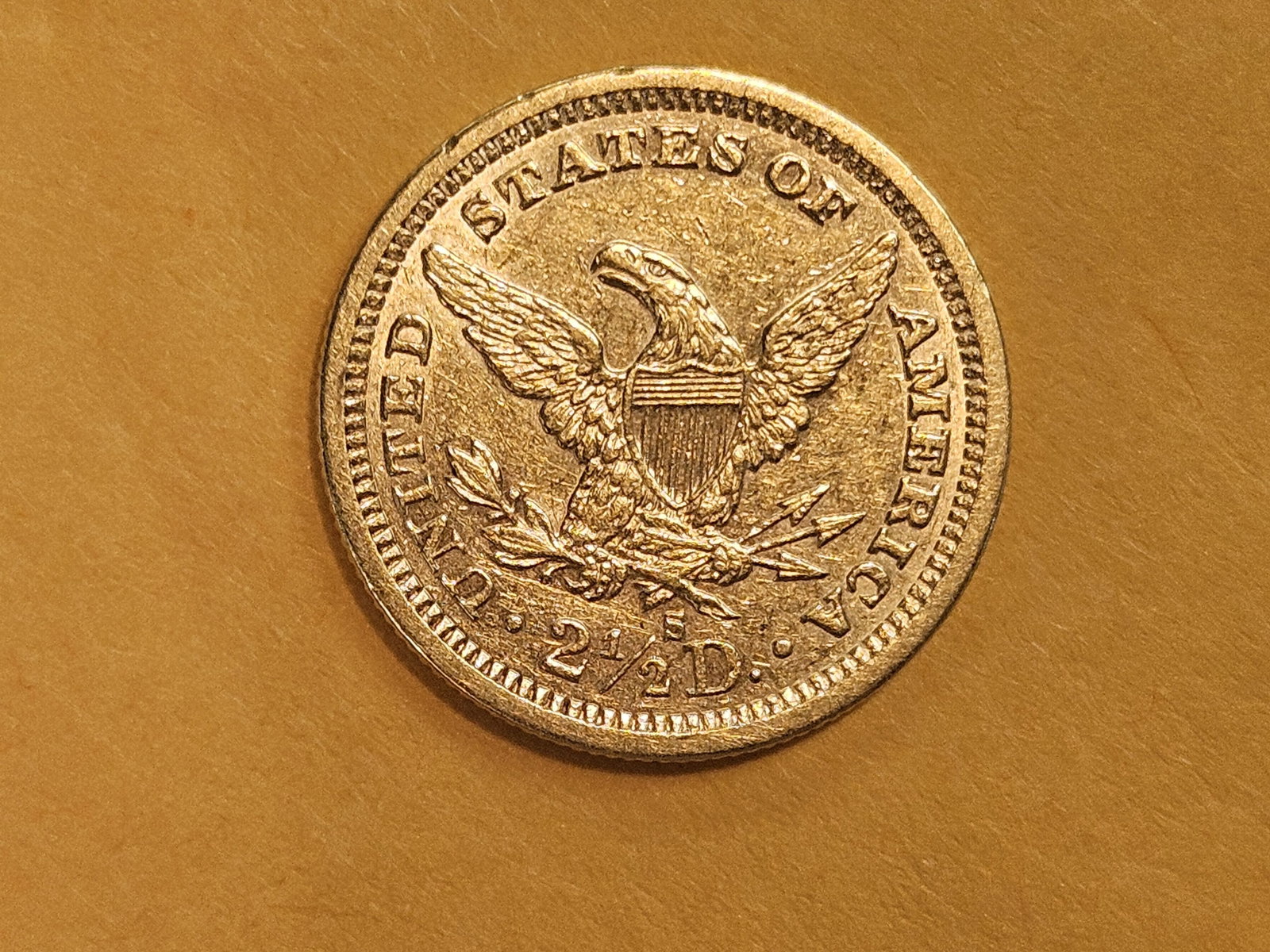 GOLD! Brilliant About Uncirculated Plus 1878-S Liberty Head Gold $2.5 Dollars - 5