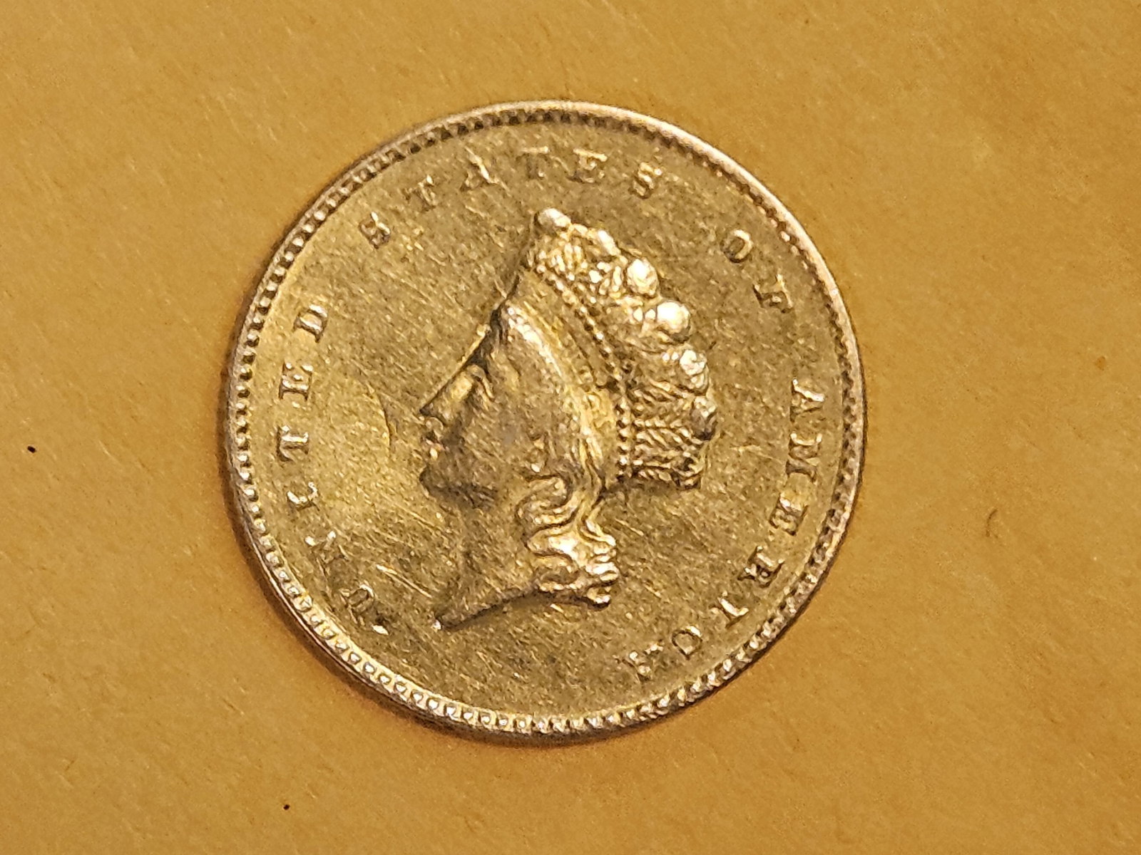 GOLD! Bright 1855 Type 2 Gold Dollar in Extra Fine plus - details - 3