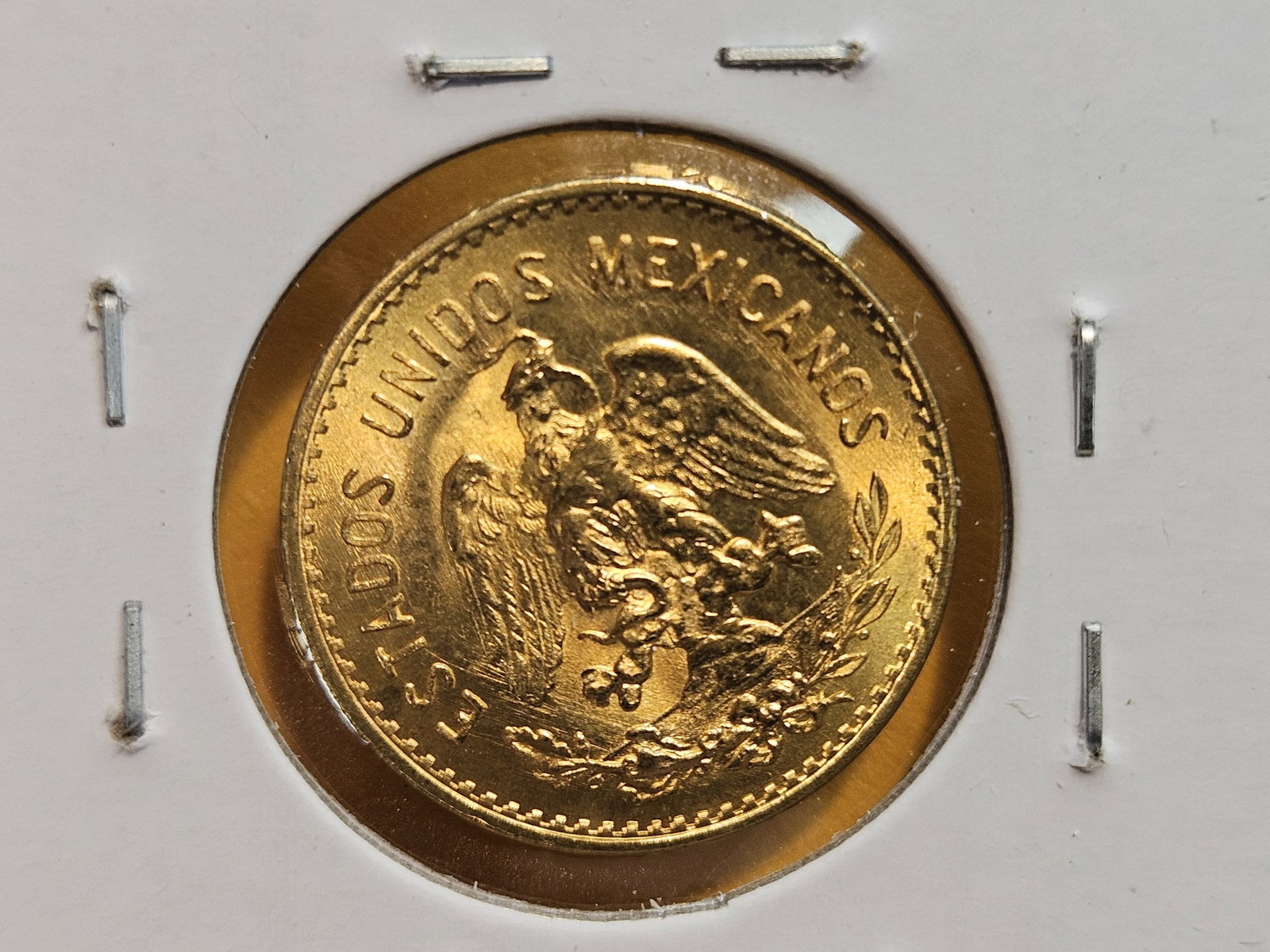 GOLD! GEM Brilliant Uncirculated 1955 Mexico Gold 5 pesos - 4