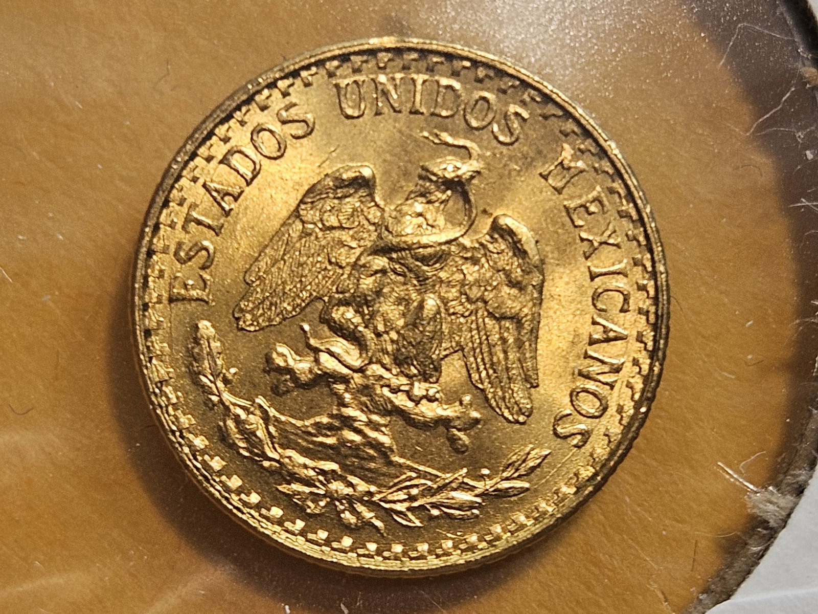 GOLD! GEM Brilliant Uncirculated 1945 Mexico Gold 2 pesos - 4