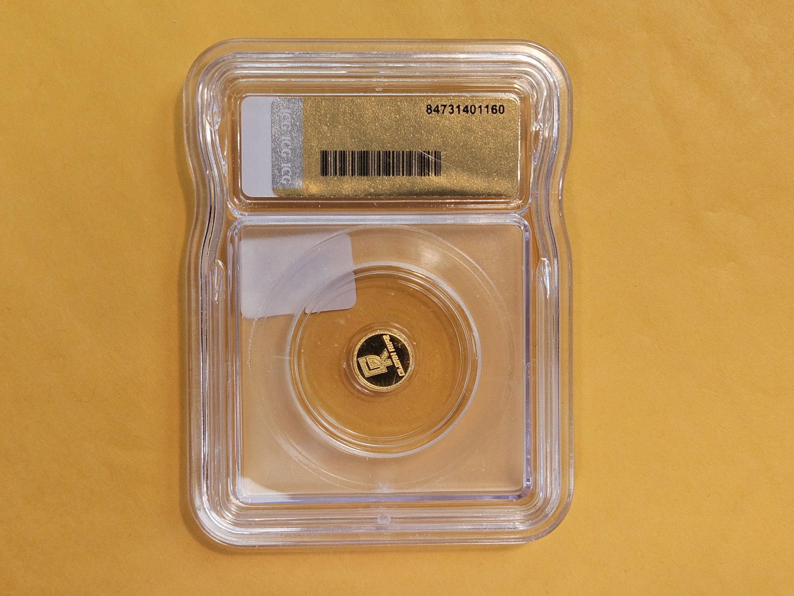 GOLD! PERFECT! ICG No Date One-Half Gram .9999 fine gold round in Mint State 70 Prooflike - 3