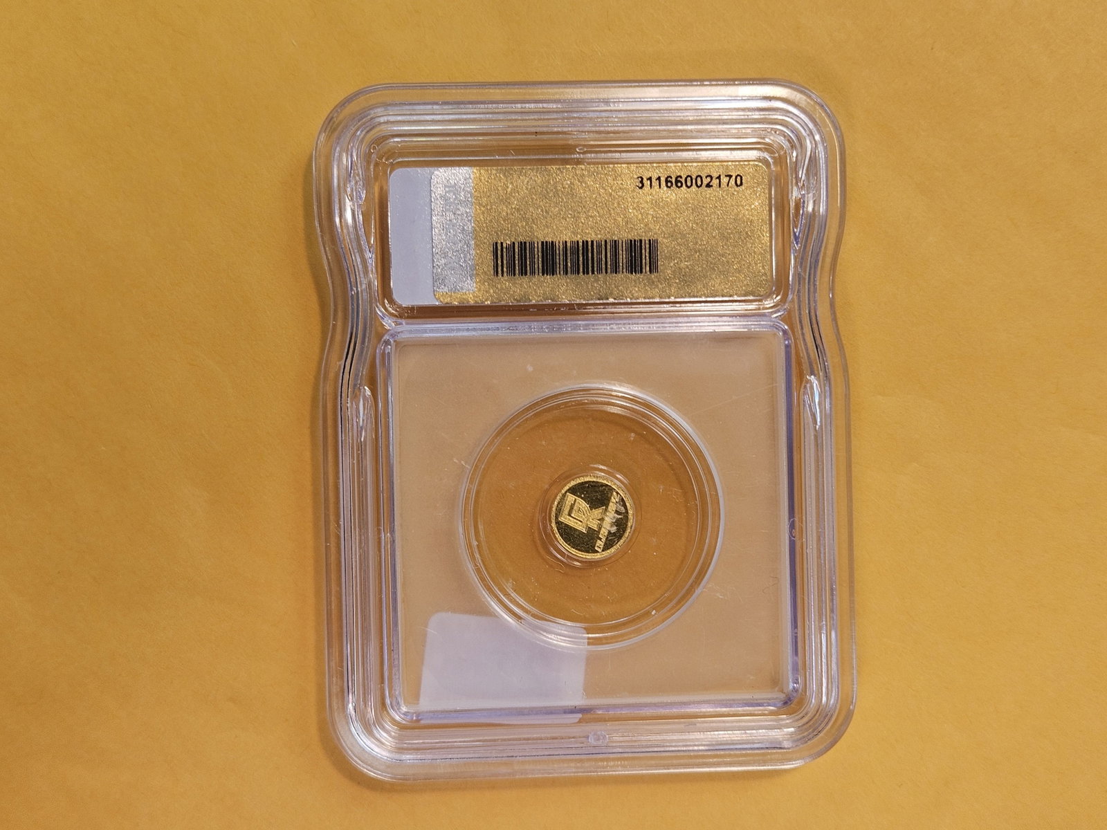 GOLD! PERFECT! ICG No Date One-Half Gram .9999 fine gold round in Mint State 70 Prooflike - 3