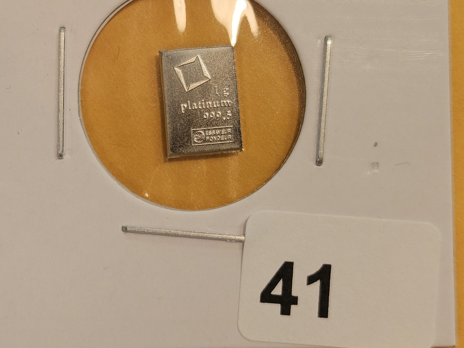 PLATINUM! Valcambi Suisse One Gram .9995 fine Platinum Bar - 2
