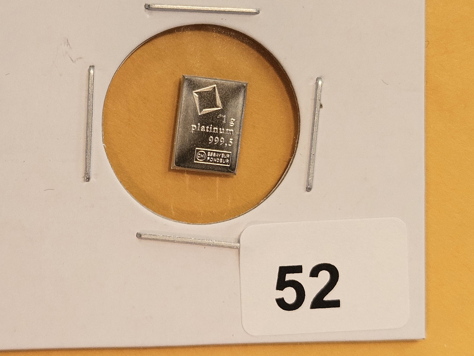 PLATINUM! Valcambi Suisse One Gram .9995 fine Platinum Bar