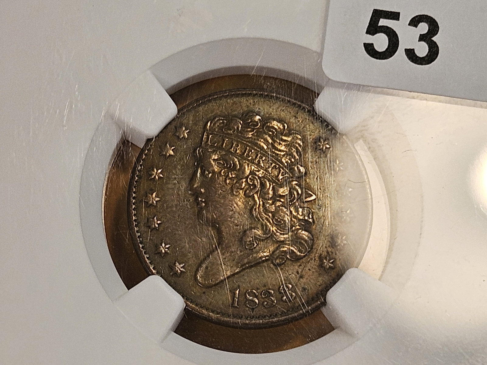 NGC 1833 Classic Head Half Cent in About Uncirculated plus - details - 3