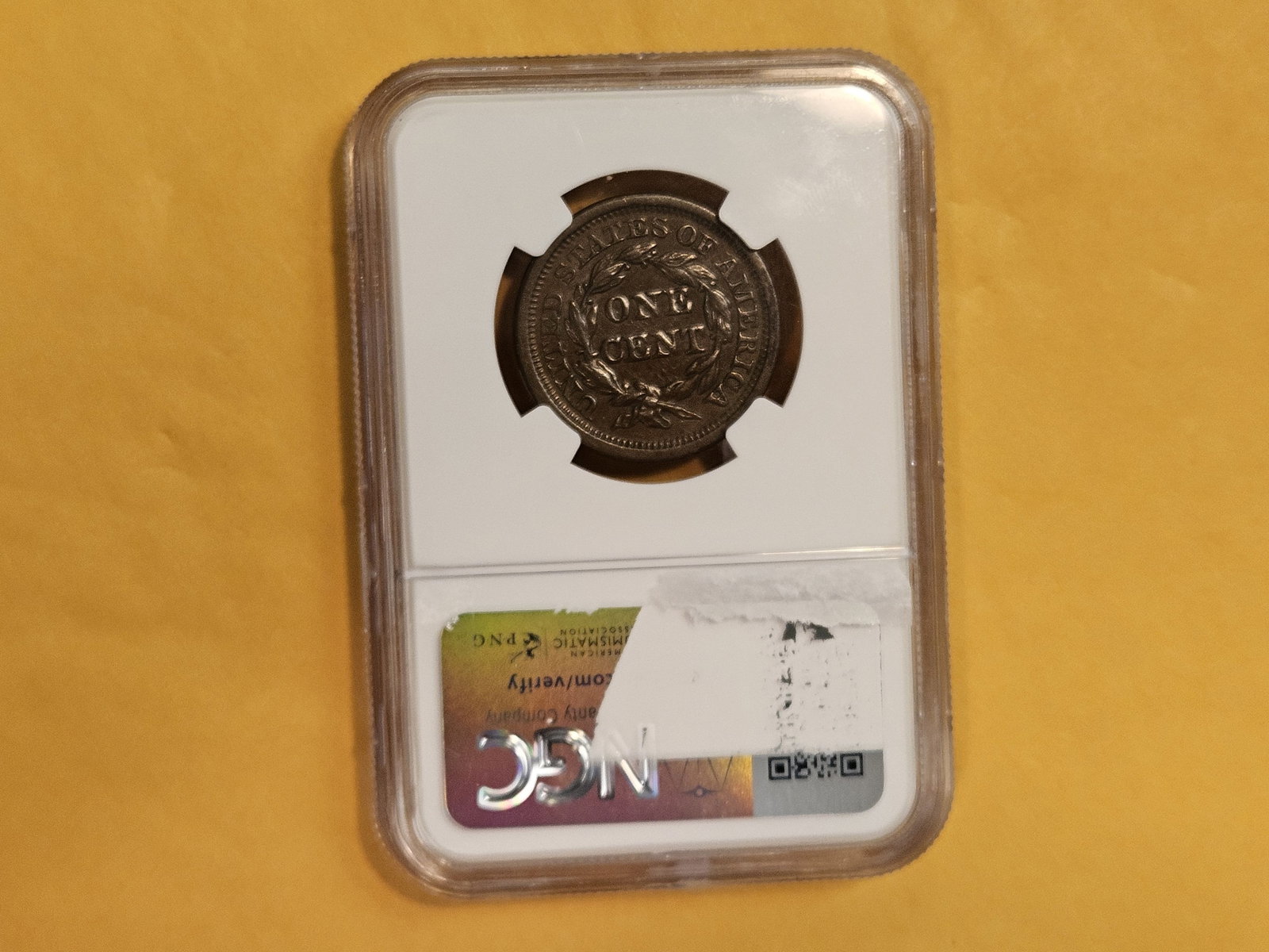 NGC 1857 Large Date Braided Hair Large Cent in About Uncirculated - 55 Brown - 4