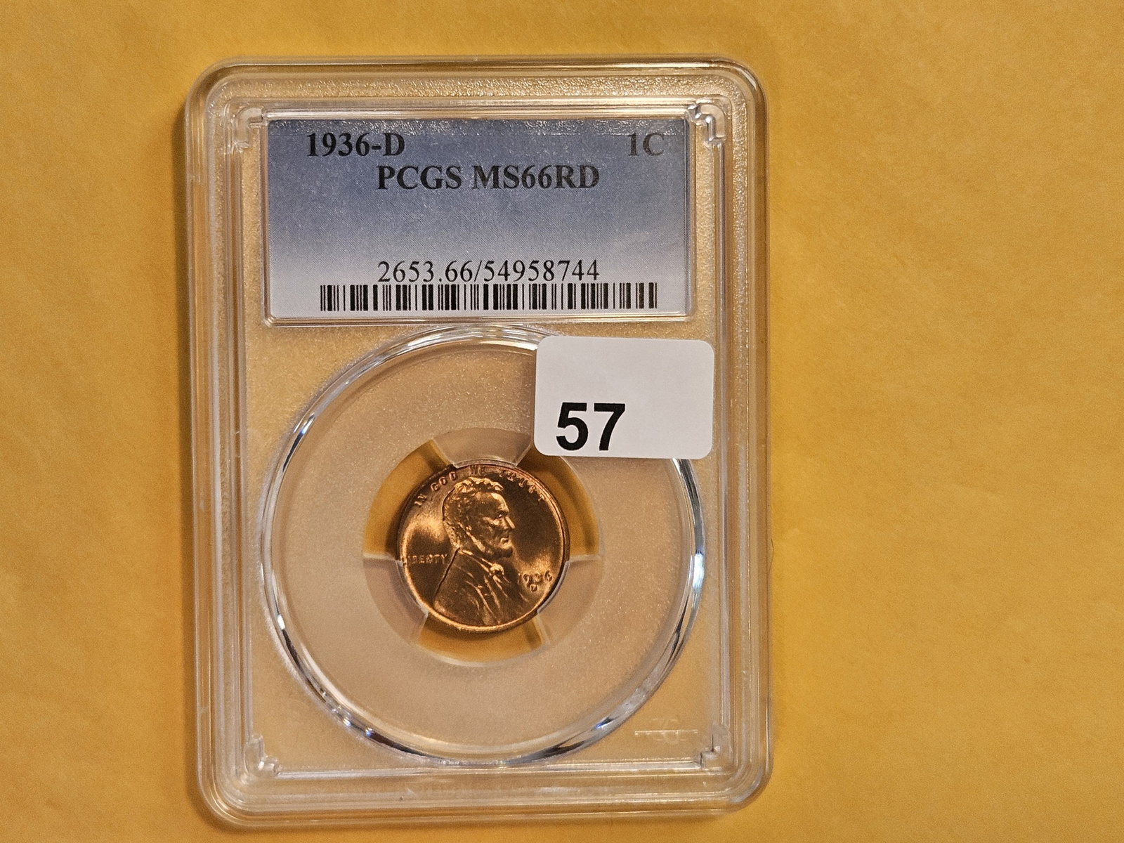 GEM! PCGS 1936-D Wheat cent in Mint State 66 RED - 2