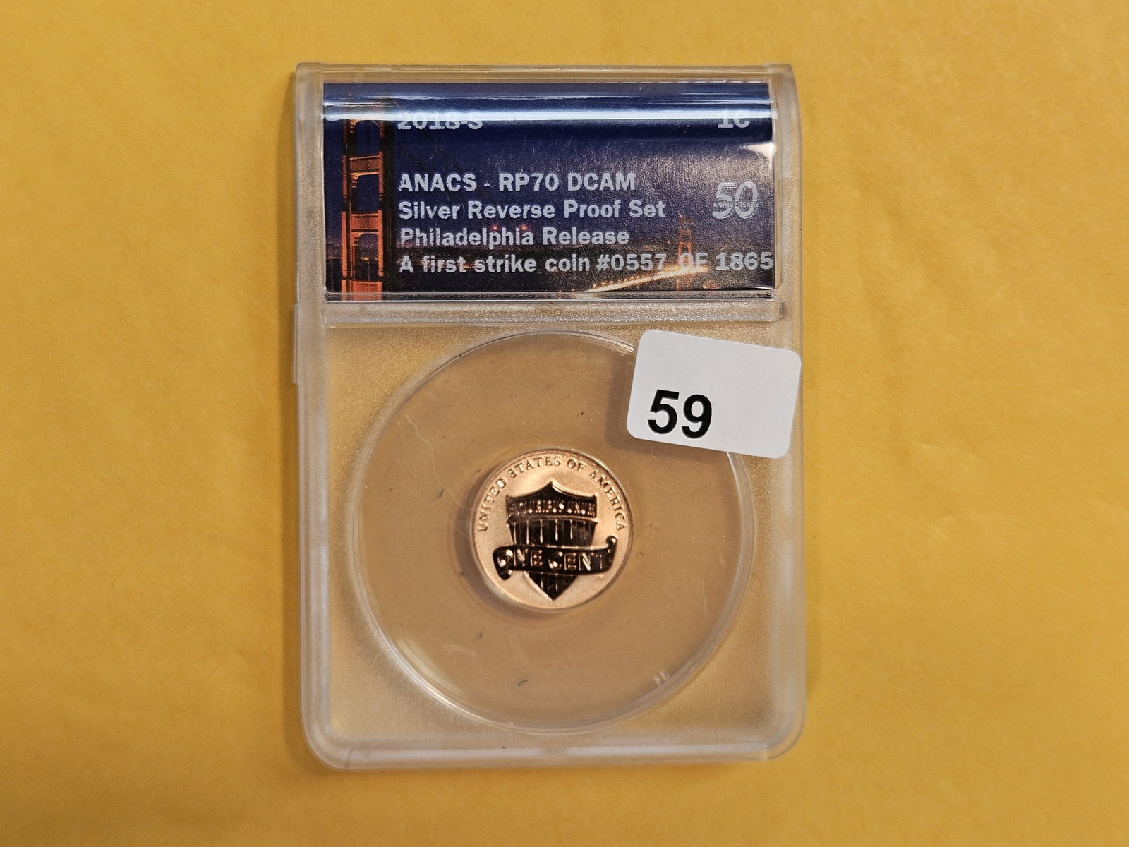 PERFECT! ANACS 2018-S Lincoln Cent in Reverse Proof 70 Deep Cameo - 2
